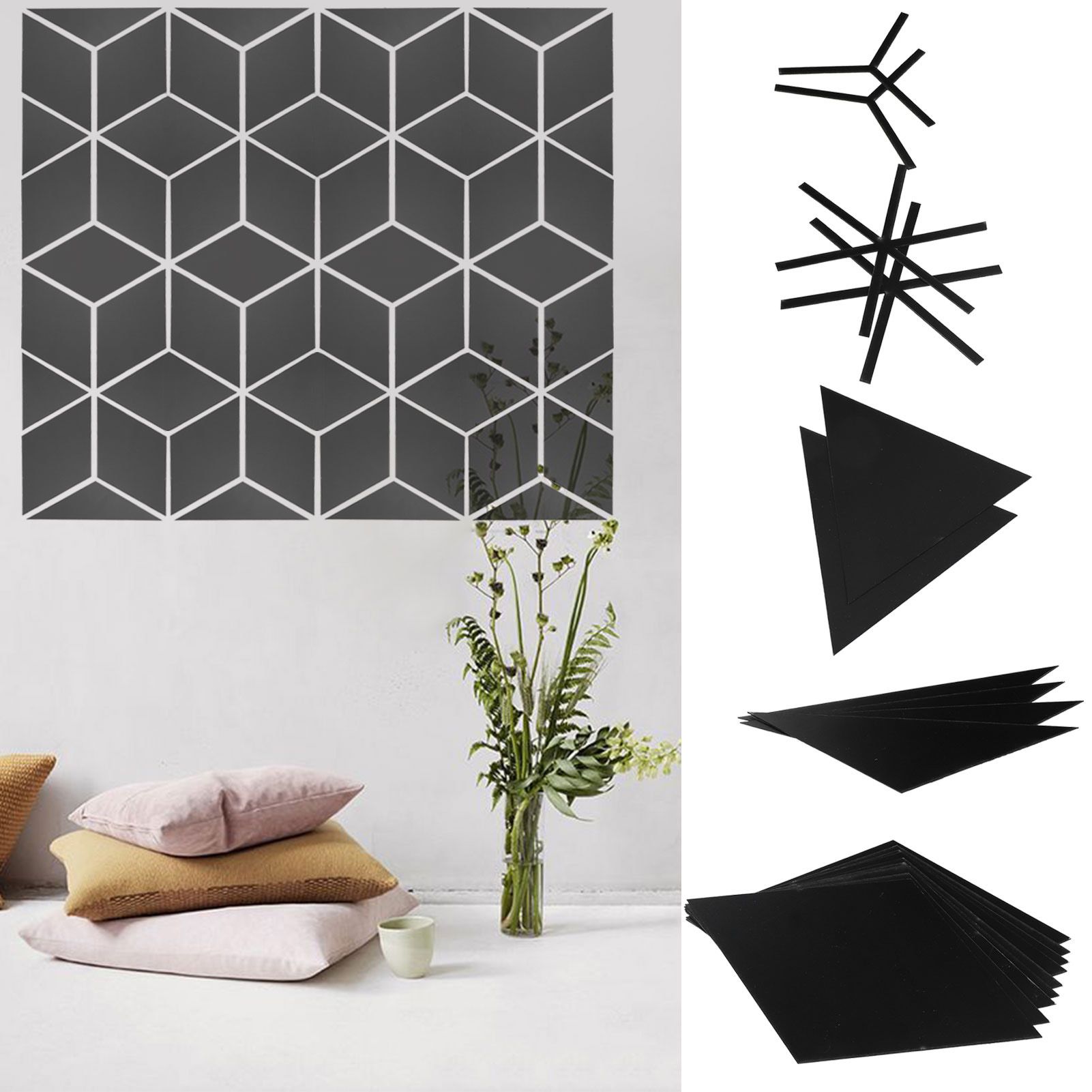 Mirror Wall Stickers Waterproof DIY Acrylic Wall Decals for Living Room view 10