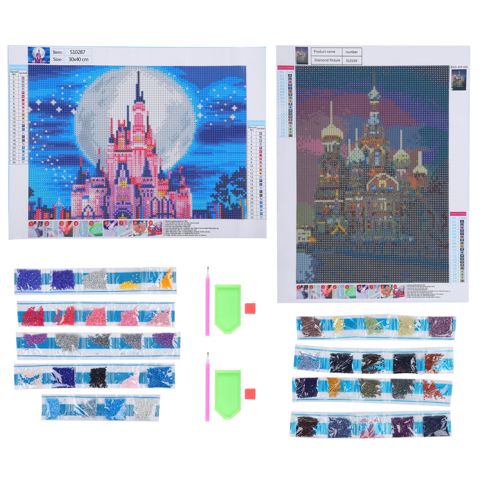 DIY Diamond Painting Kit Castle Embroidery Arts Craft Picture for Home Wall Decor view 2