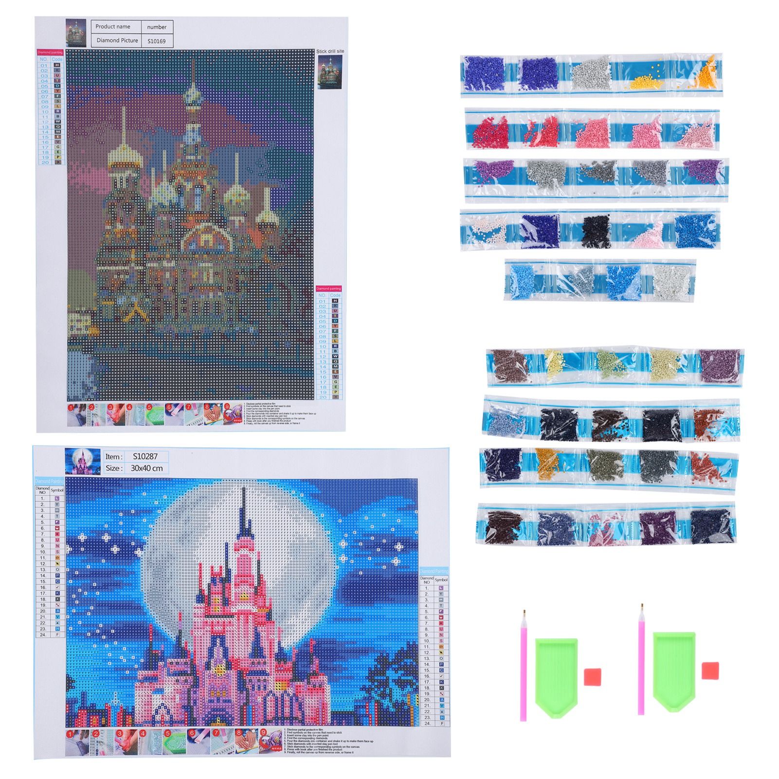 DIY Diamond Painting Kit Castle Embroidery Arts Craft Picture for Home Wall Decor view 3