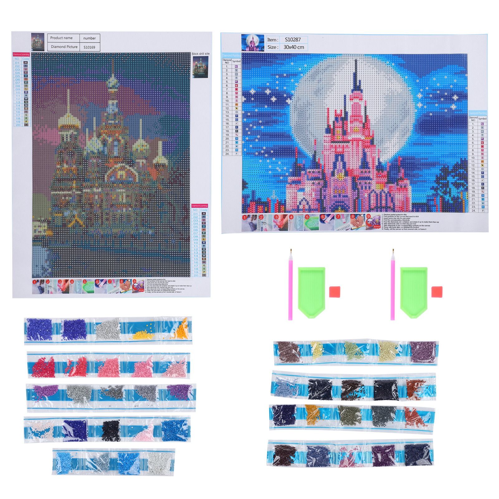 DIY Diamond Painting Kit Castle Embroidery Arts Craft Picture for Home Wall Decor view 4