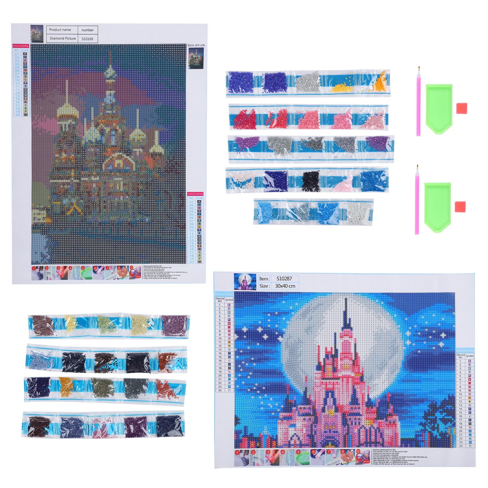 DIY Diamond Painting Kit Castle Embroidery Arts Craft Picture for Home Wall Decor view 5