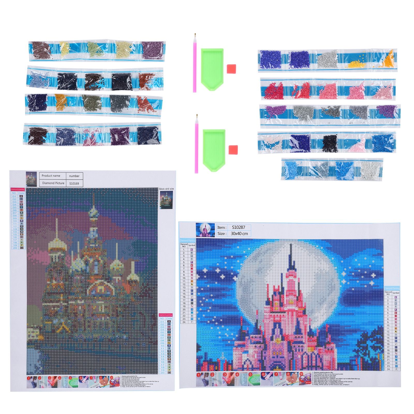 DIY Diamond Painting Kit Castle Embroidery Arts Craft Picture for Home Wall Decor view 6