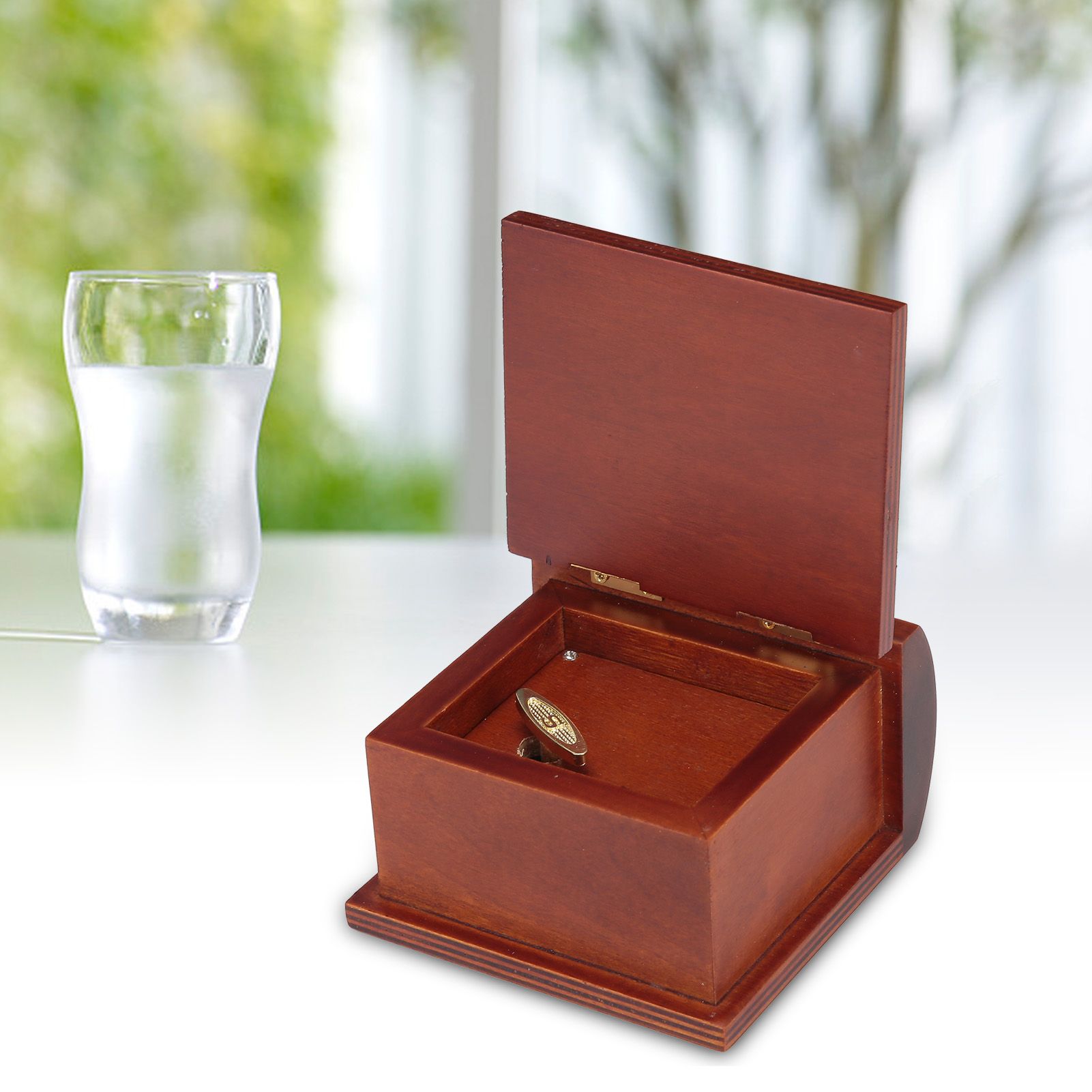 Wood Book Shaped Music Box Mini Clockwork WindUp Music Box Gifts Home Decoration view 10