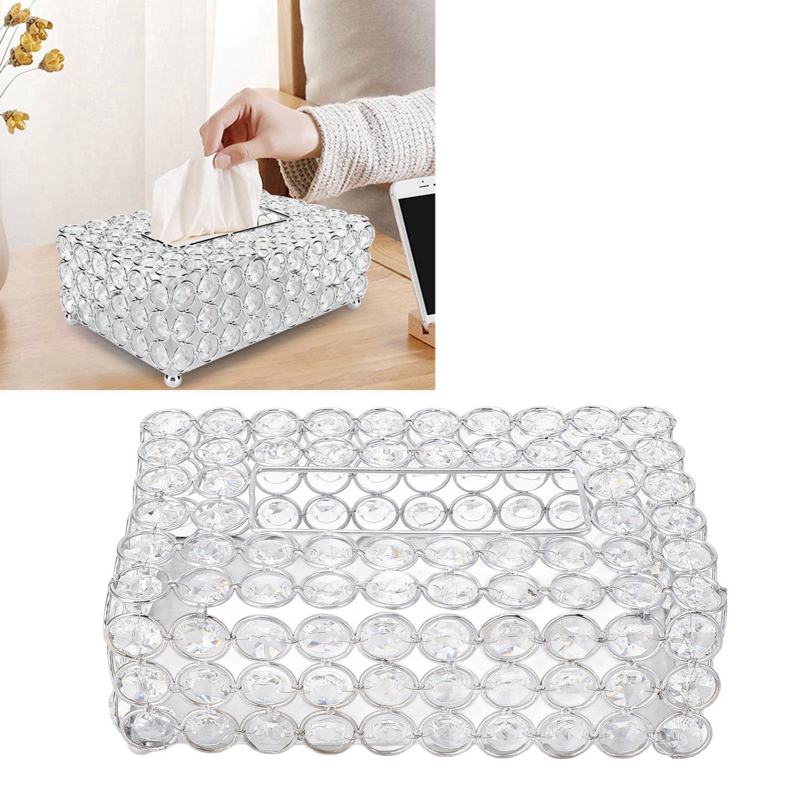 Crystal Tissue Box Paper Rack Office Table Accessories Tissue Case Holder view 10