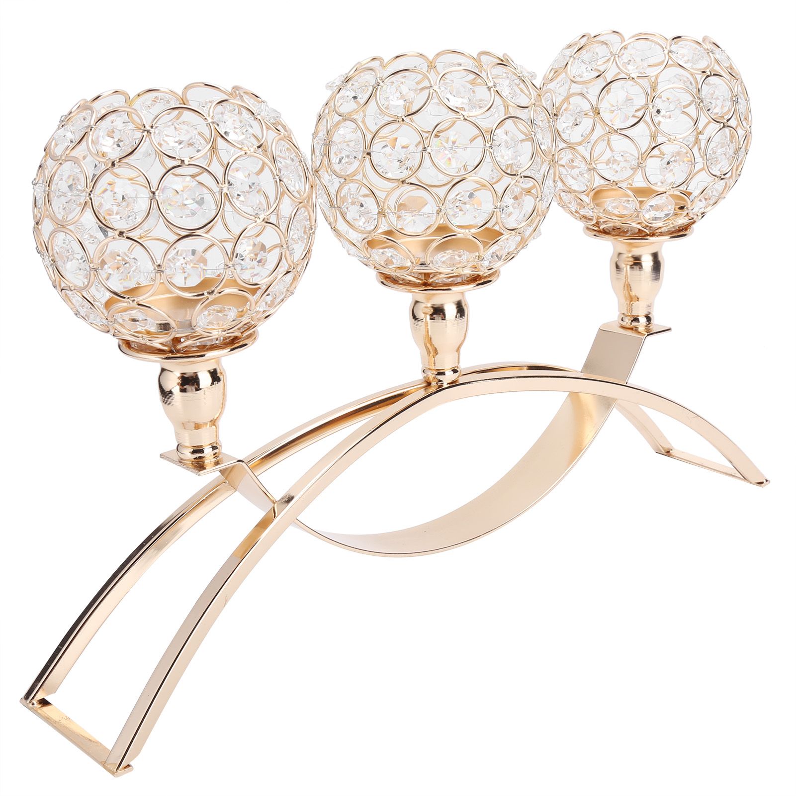 Crystal Candlestick Golden Candle Holders Ornaments for Home Party Table — image 1