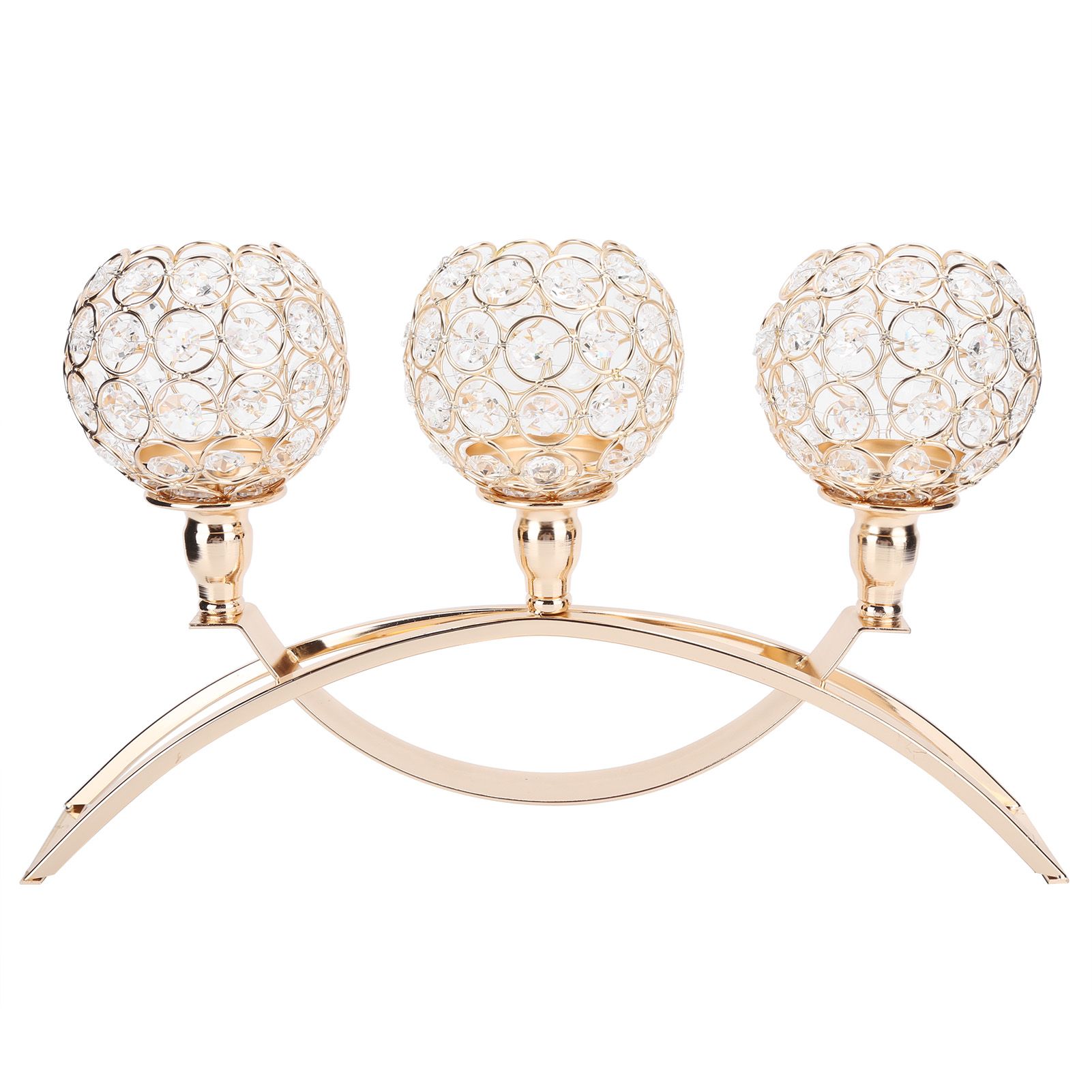 Crystal Candlestick Golden Candle Holders Ornaments for Home Party Table view 2