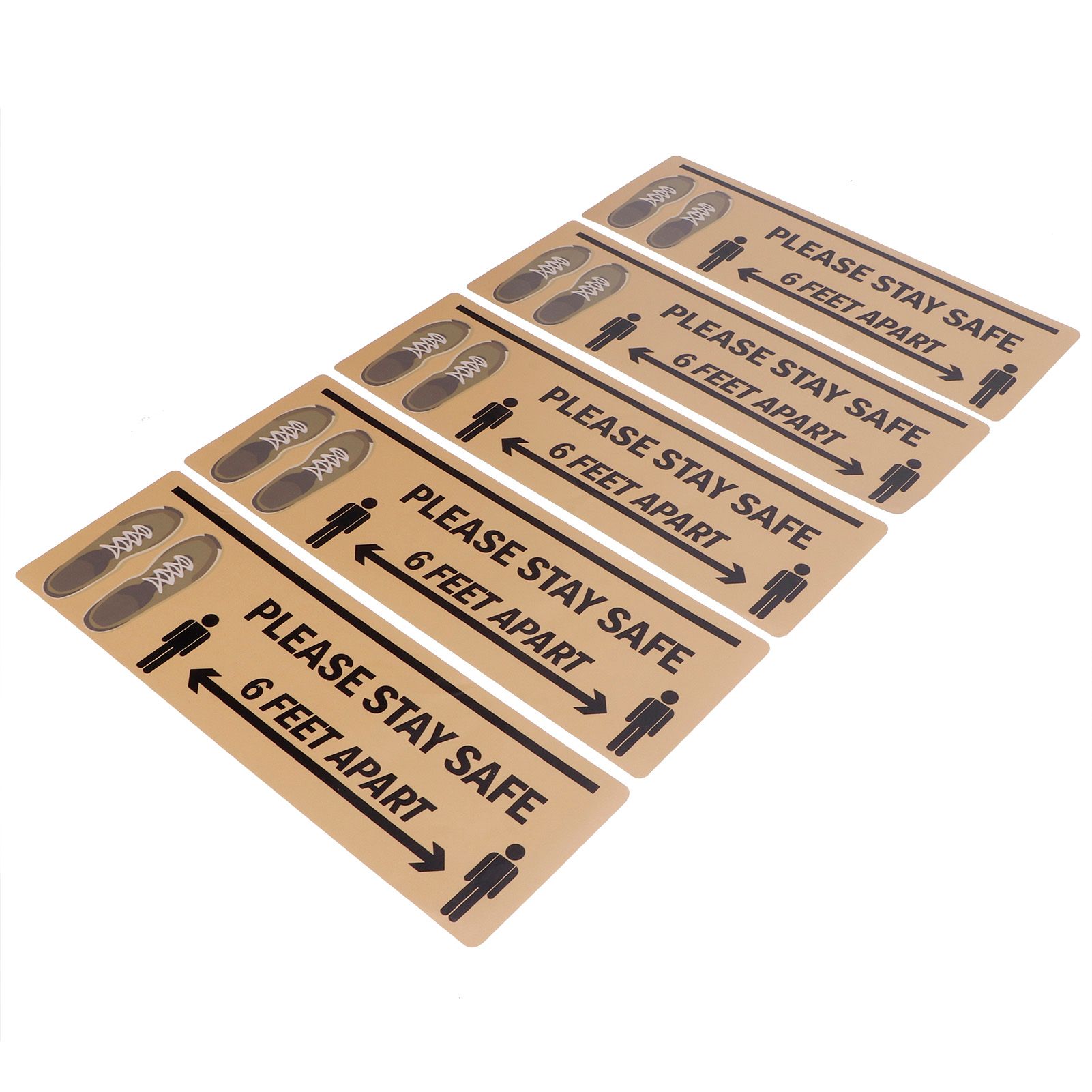 2Set Floor Sticker Safety Distance Sign Marker Warning Decal for Store view 8
