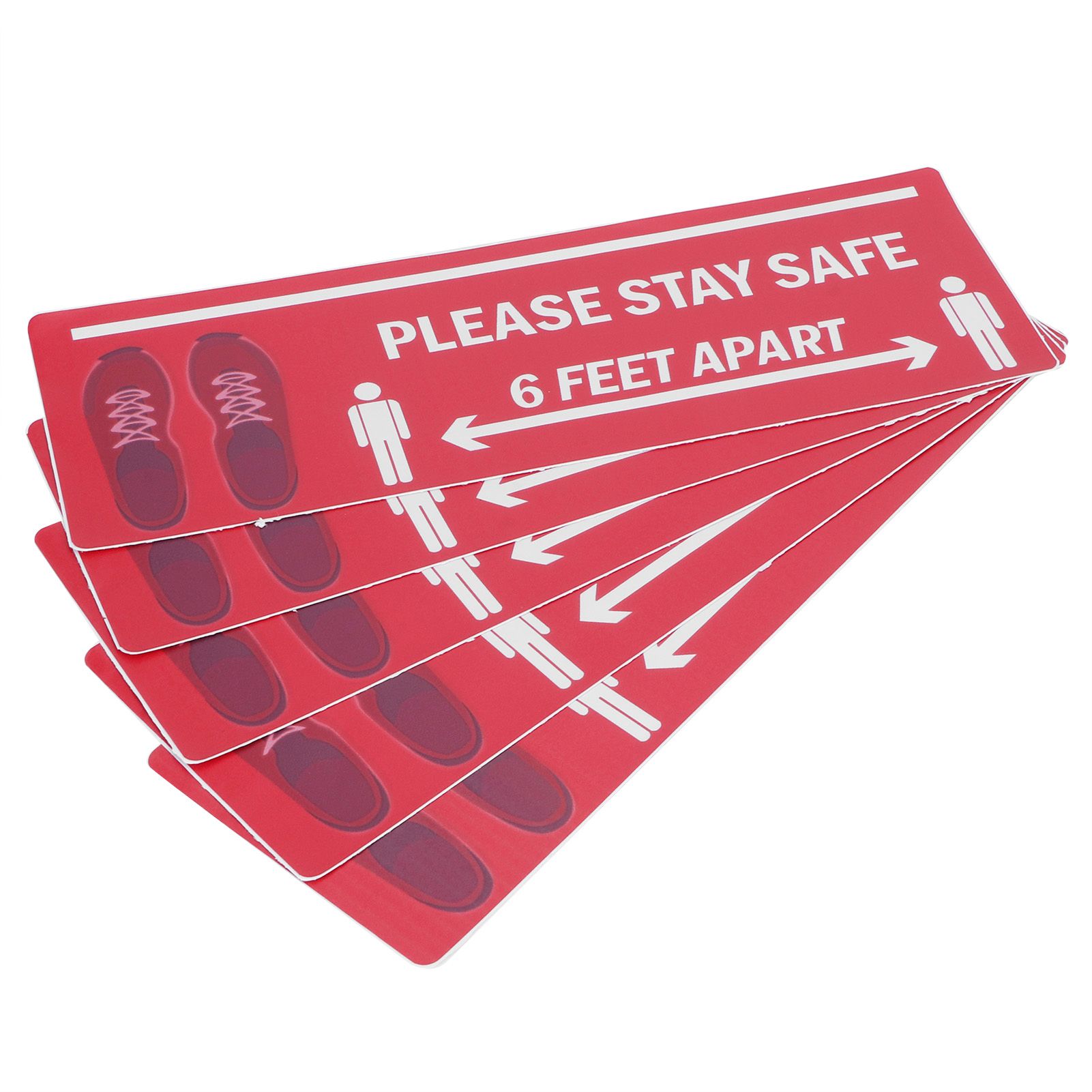 2Set Floor Sticker Safety Distance Sign Marker Warning Decal for Store view 5