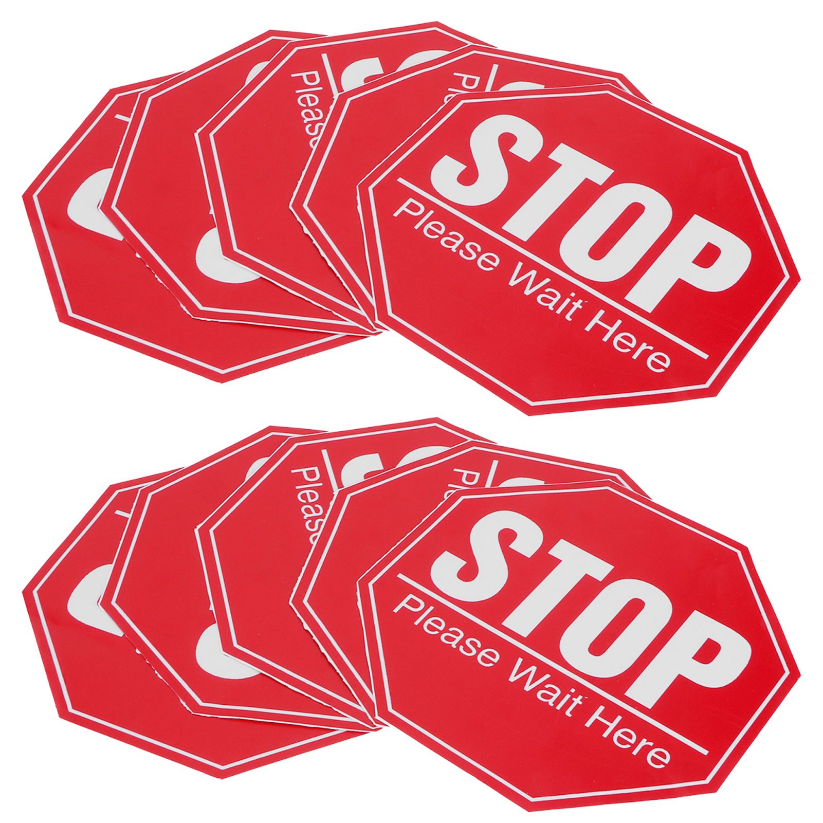 2 Set Floor Stop Sign Sticker Safety Distancing Floor Marker Warning Decal for view 2