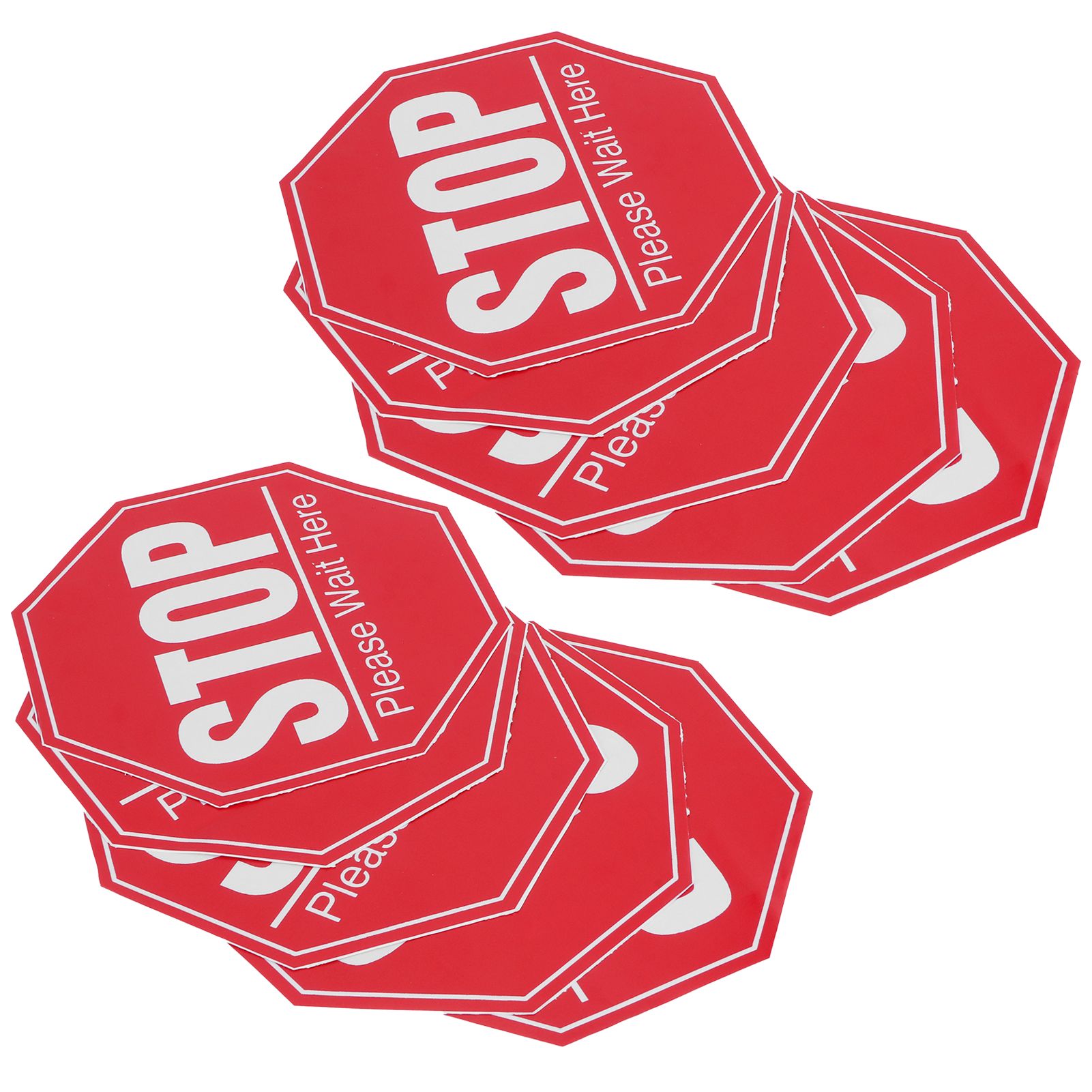 2 Set Floor Stop Sign Sticker Safety Distancing Floor Marker Warning Decal for view 4