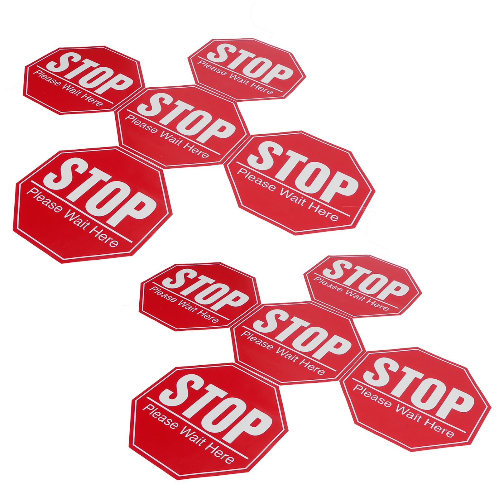 2 Set Floor Stop Sign Sticker Safety Distancing Floor Marker Warning Decal for view 7