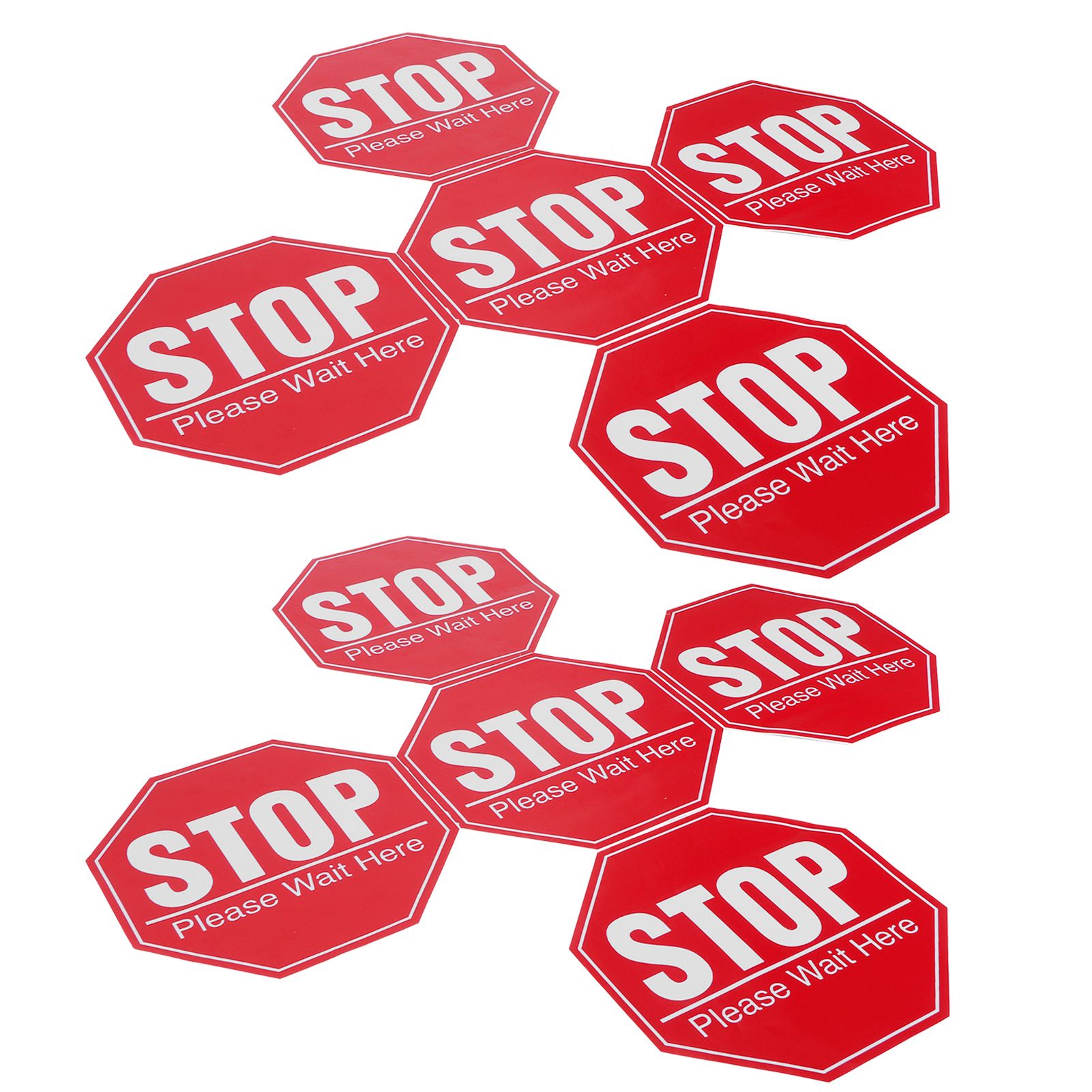 2 Set Floor Stop Sign Sticker Safety Distancing Floor Marker Warning Decal for view 8