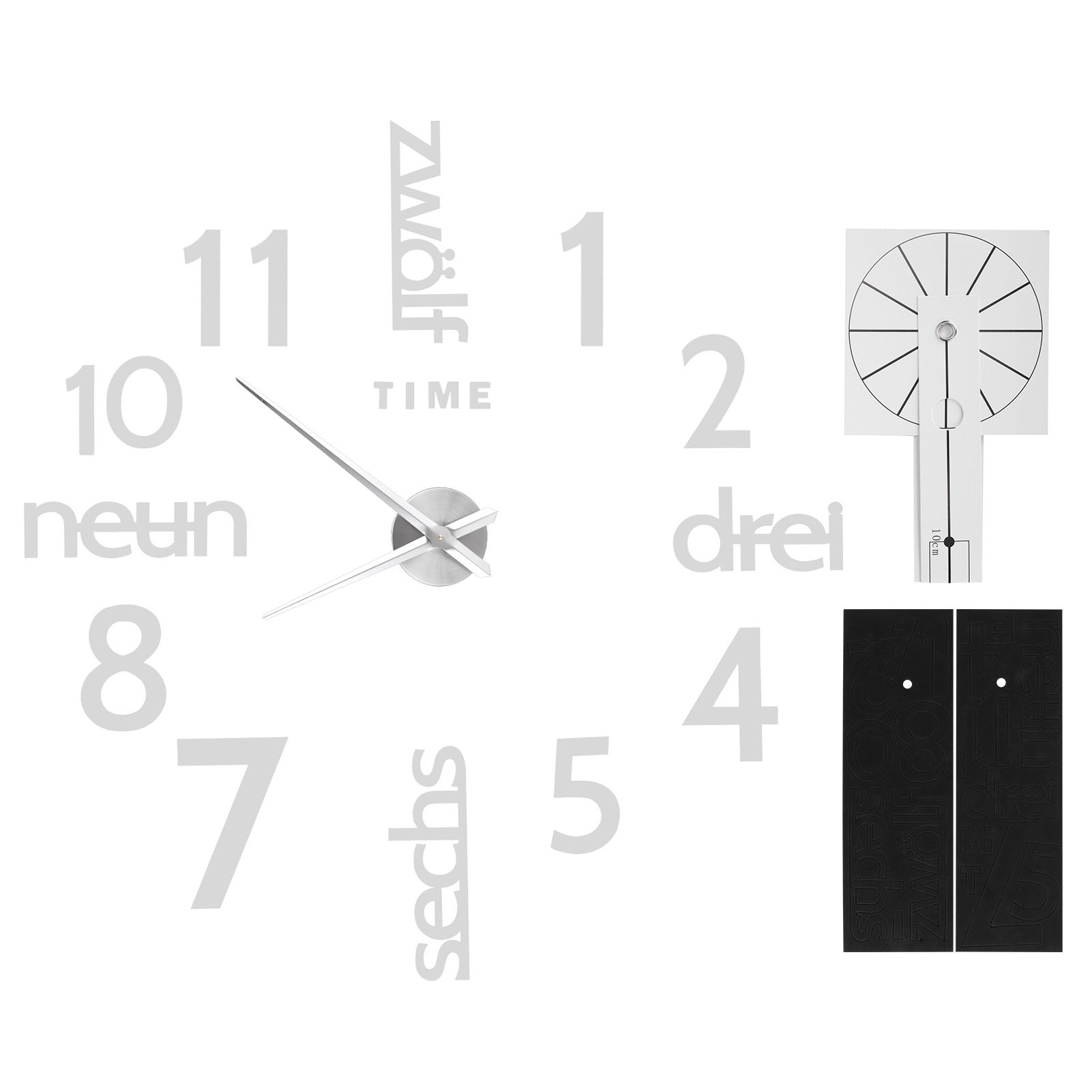 Household Decorative Wall Clock Mirror Surface Sticker Clock Kitchen Living view 2