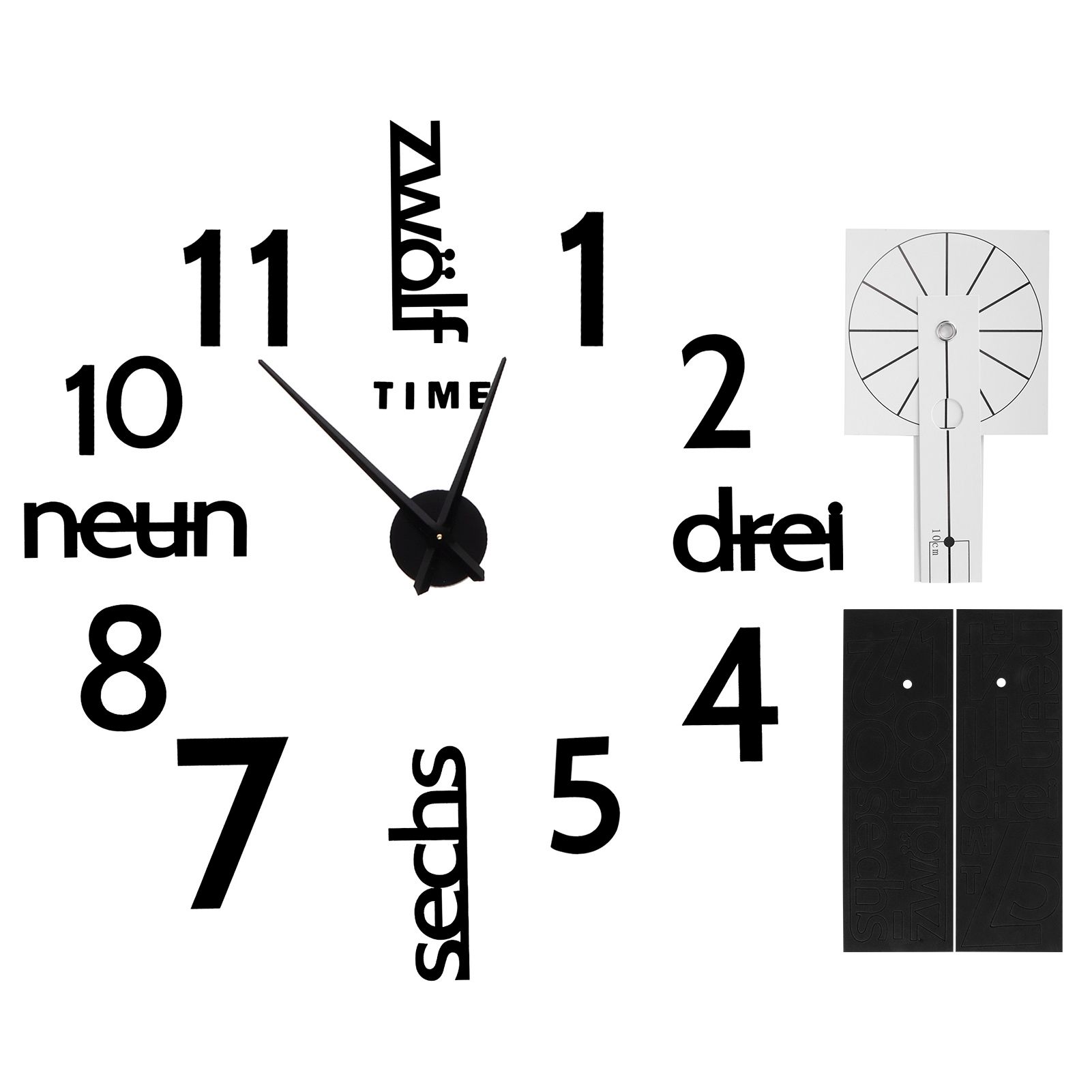 Household Decorative Wall Clock Mirror Surface Sticker Clock Kitchen Living view 2