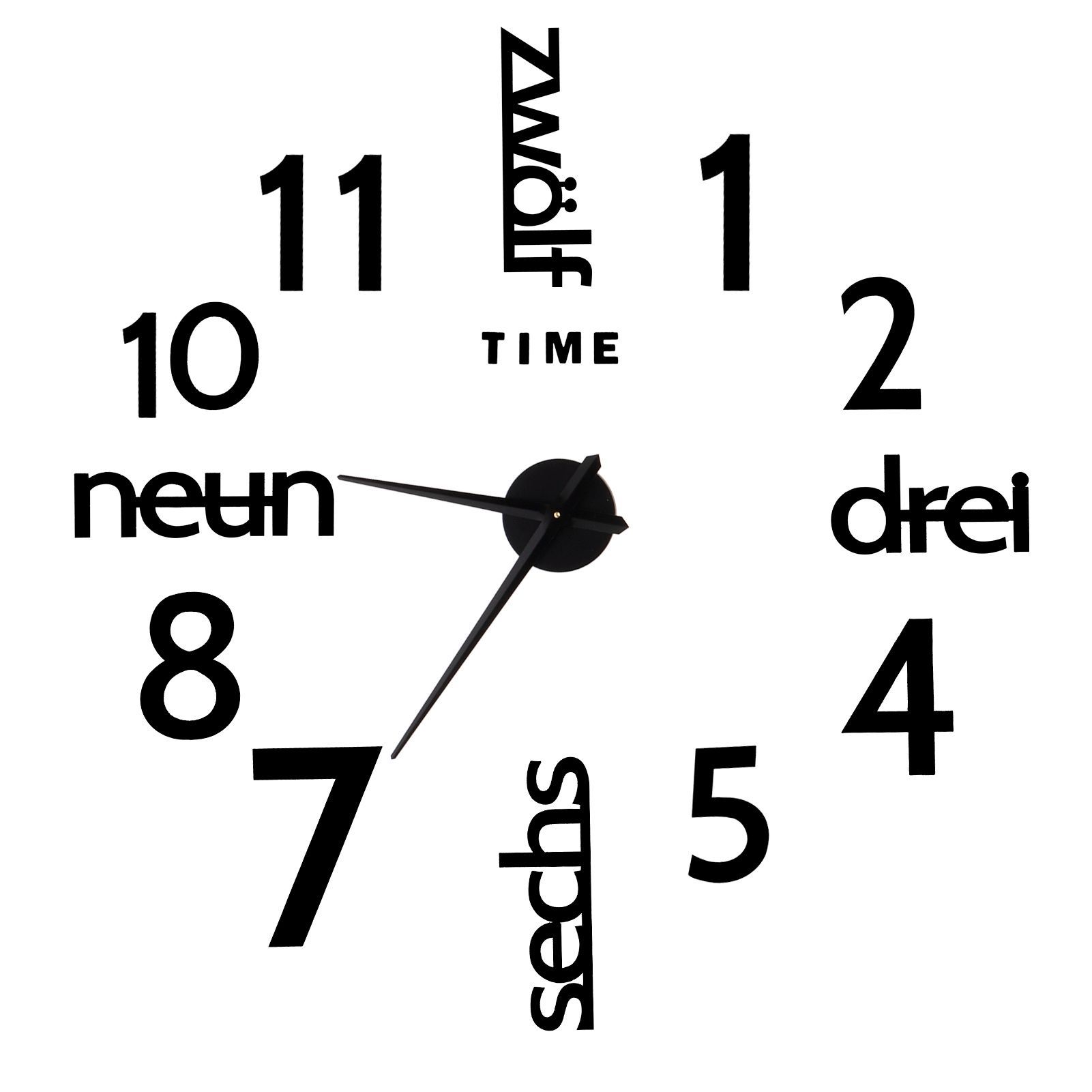 Household Decorative Wall Clock Mirror Surface Sticker Clock Kitchen Living view 3