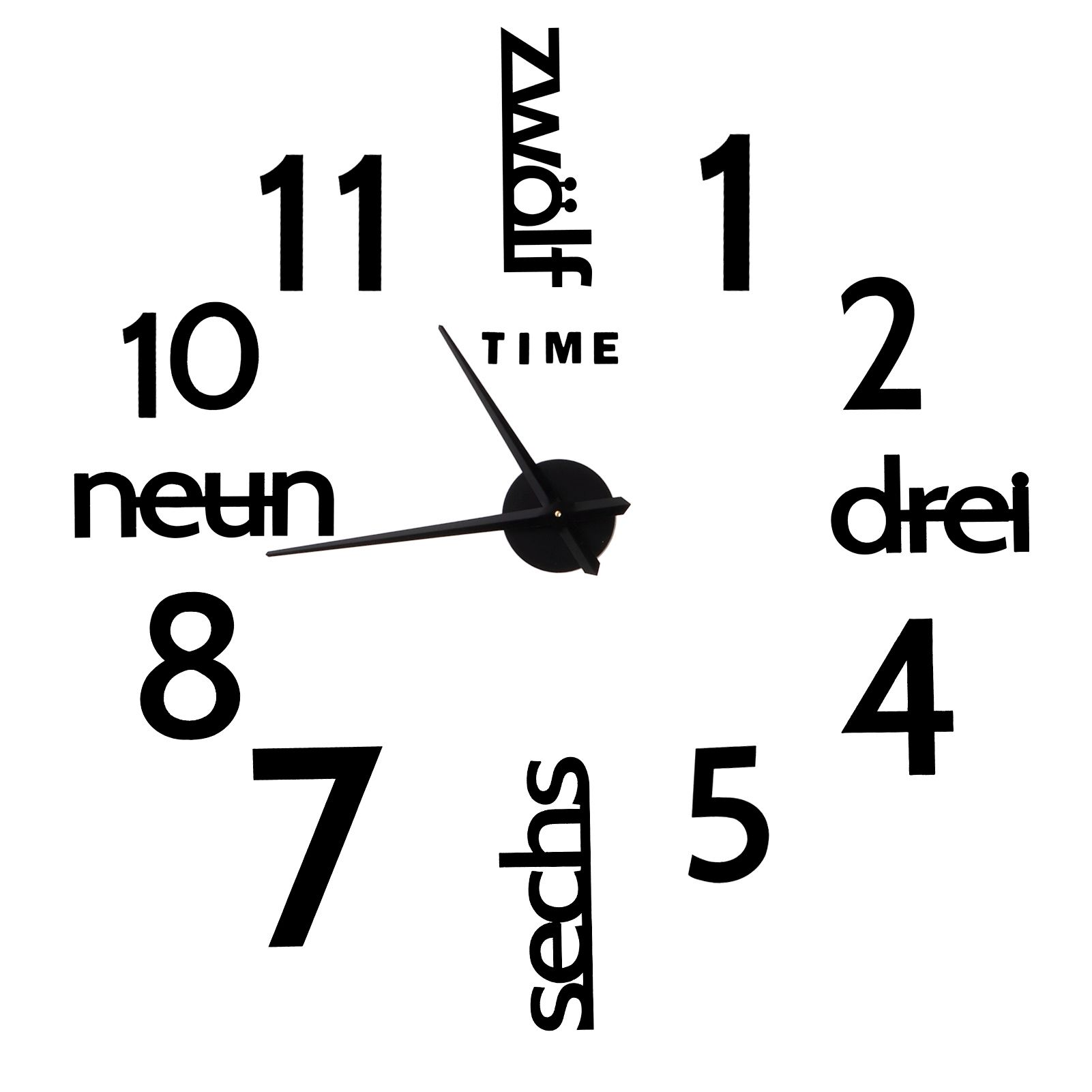 Household Decorative Wall Clock Mirror Surface Sticker Clock Kitchen Living view 4
