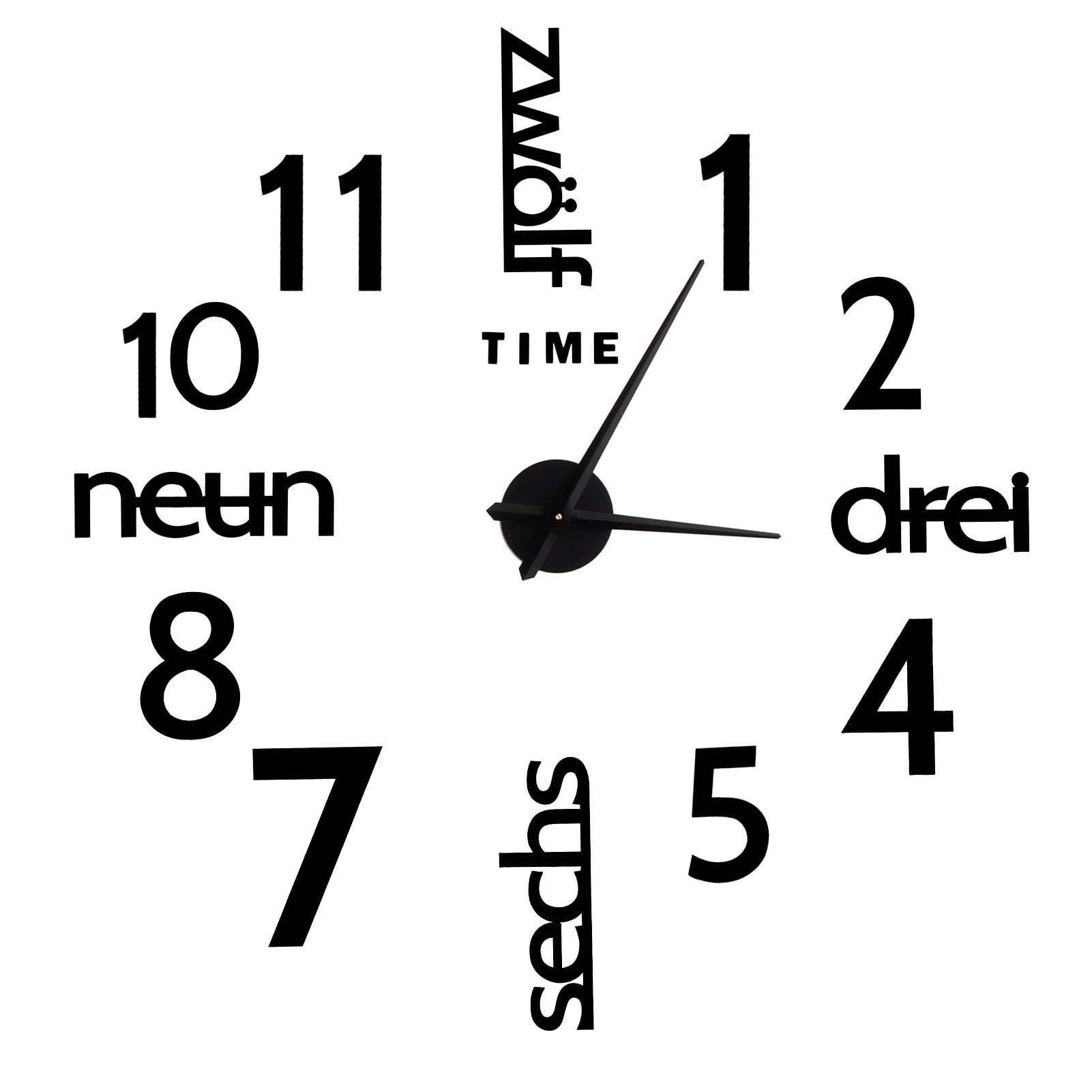 Household Decorative Wall Clock Mirror Surface Sticker Clock Kitchen Living view 5