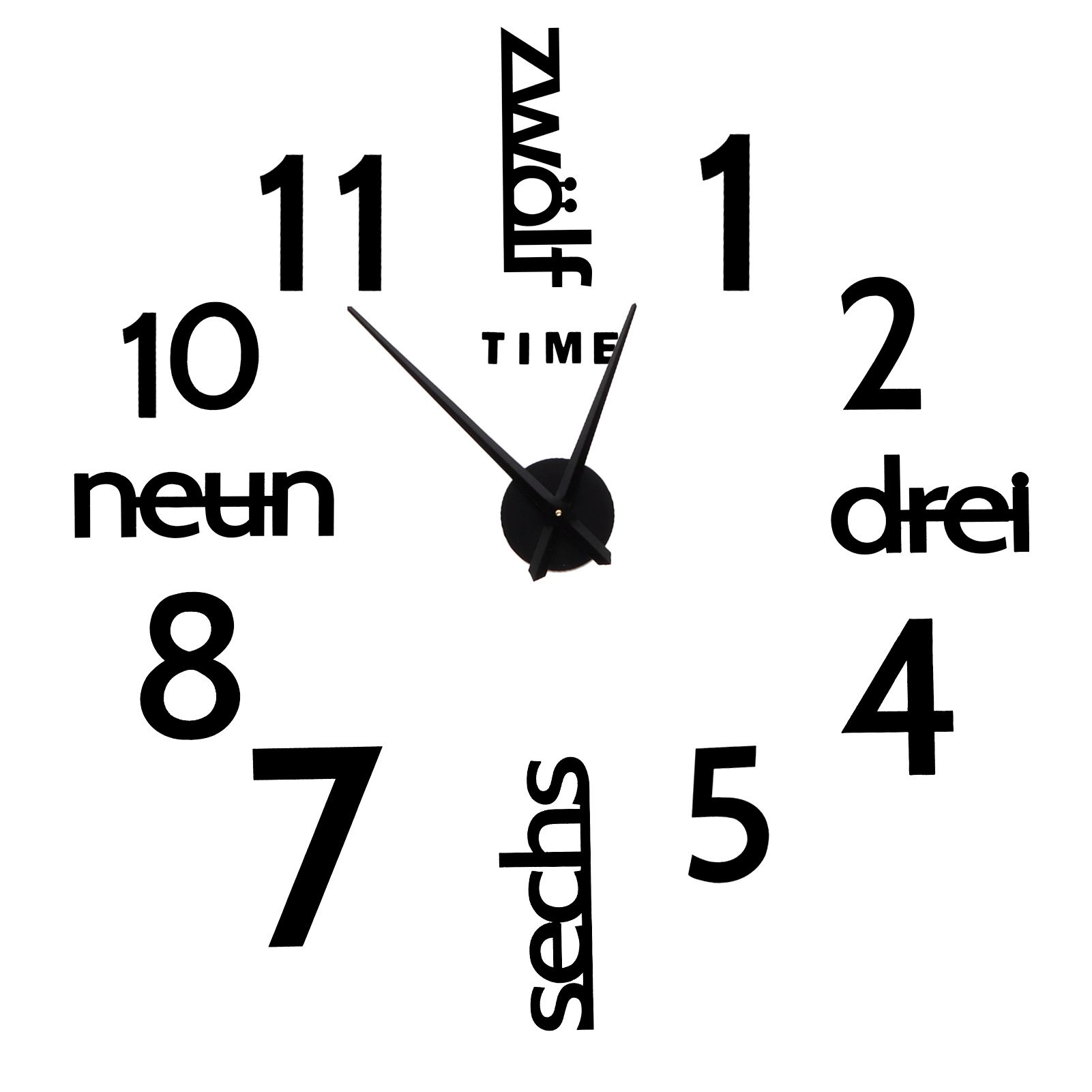 Household Decorative Wall Clock Mirror Surface Sticker Clock Kitchen Living view 6