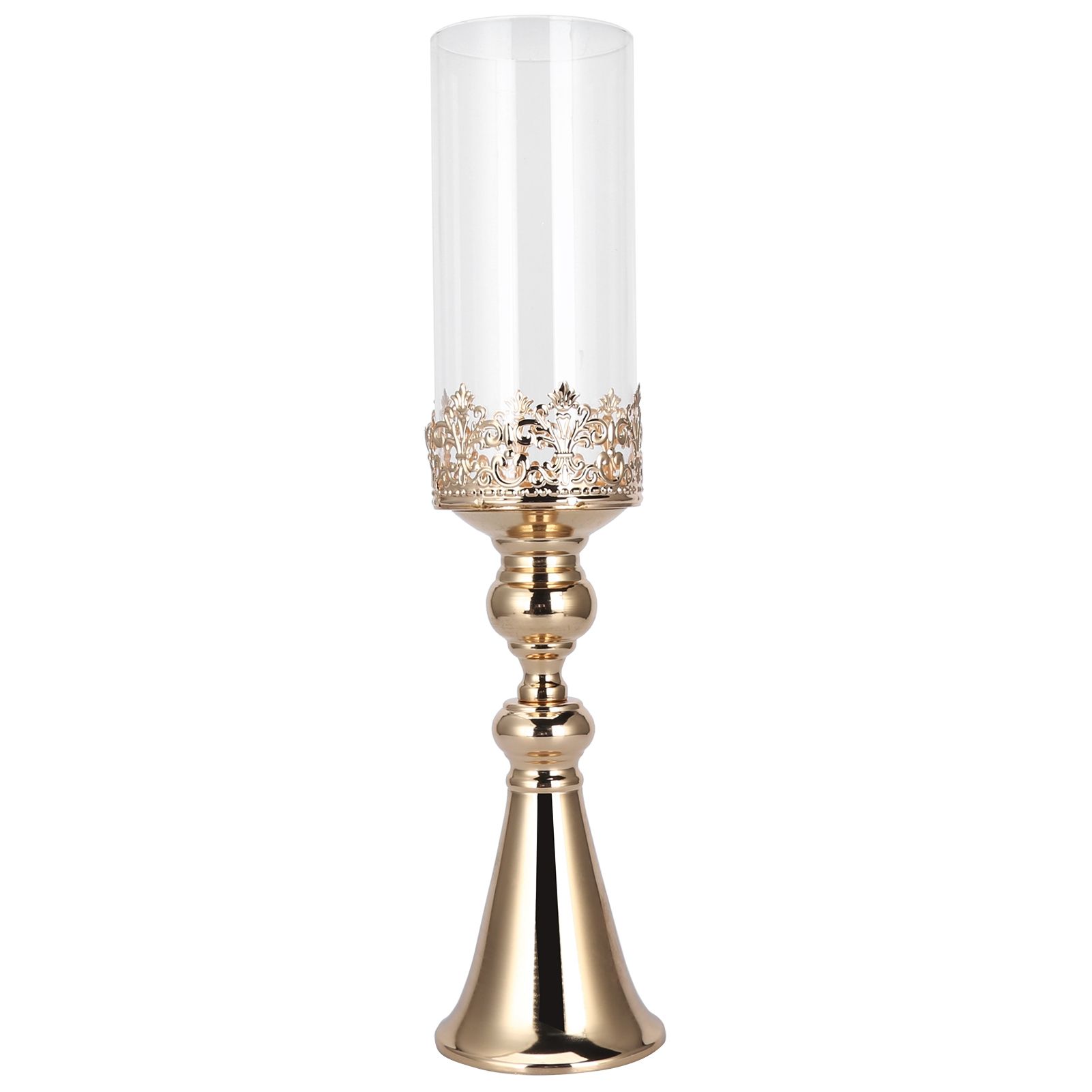 Candle Holder Ornament European Style Wrought Iron Glass Candlestick Wedding — image 1