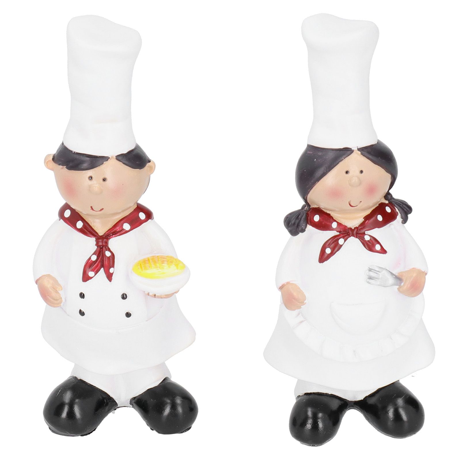 Resin Couple Chef Figurine Sculptures Statues Decor Kitchen Bar Cabinet Bakery