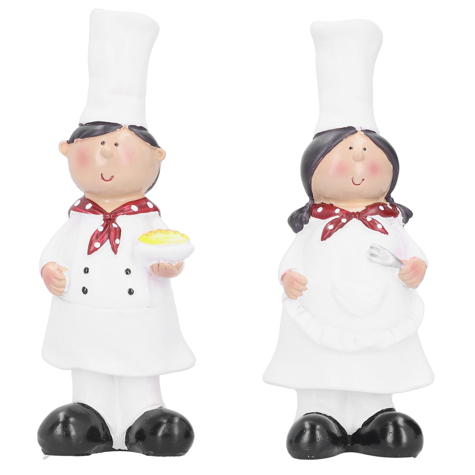 Resin Couple Chef Figurine Sculptures Statues Decor Kitchen Bar Cabinet Bakery view 2