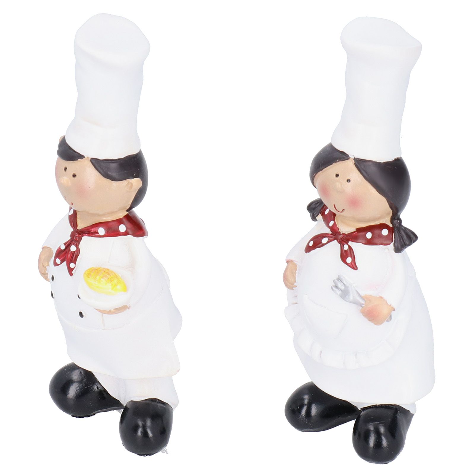 Resin Couple Chef Figurine Sculptures Statues Decor Kitchen Bar Cabinet Bakery view 3