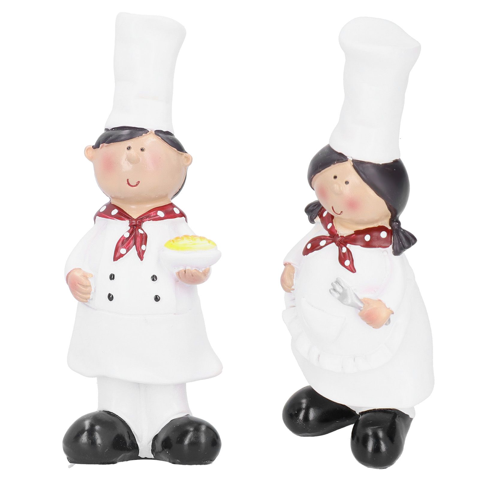 Resin Couple Chef Figurine Sculptures Statues Decor Kitchen Bar Cabinet Bakery view 6