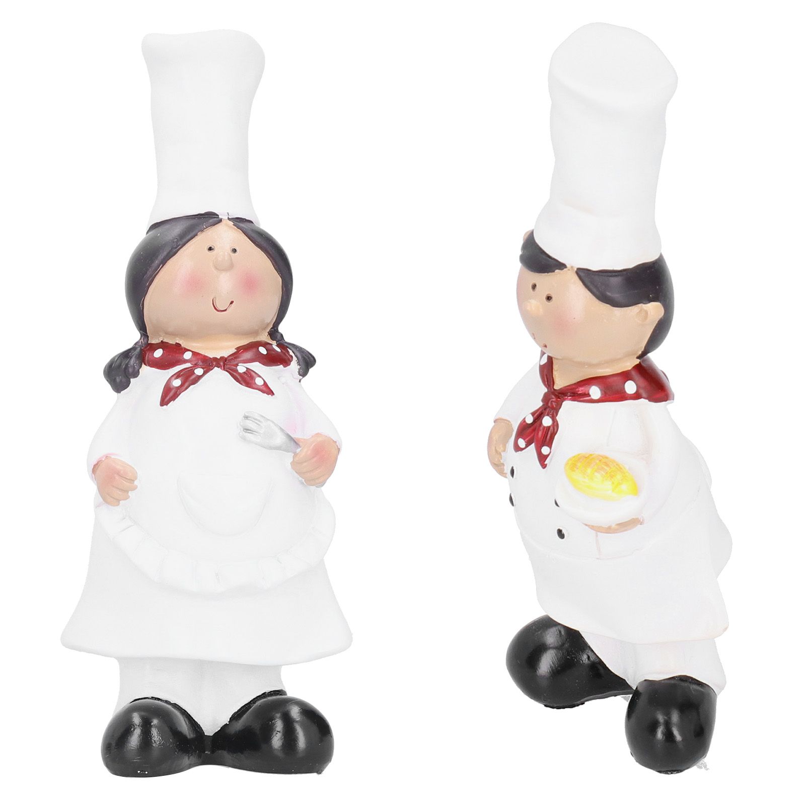 Resin Couple Chef Figurine Sculptures Statues Decor Kitchen Bar Cabinet Bakery view 8