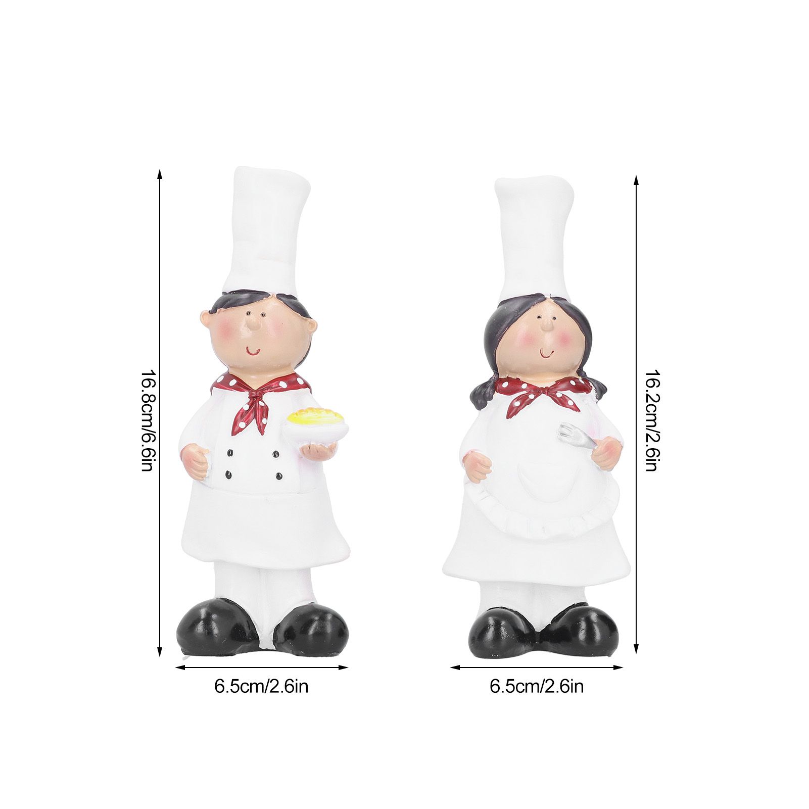 Resin Couple Chef Figurine Sculptures Statues Decor Kitchen Bar Cabinet Bakery view 11