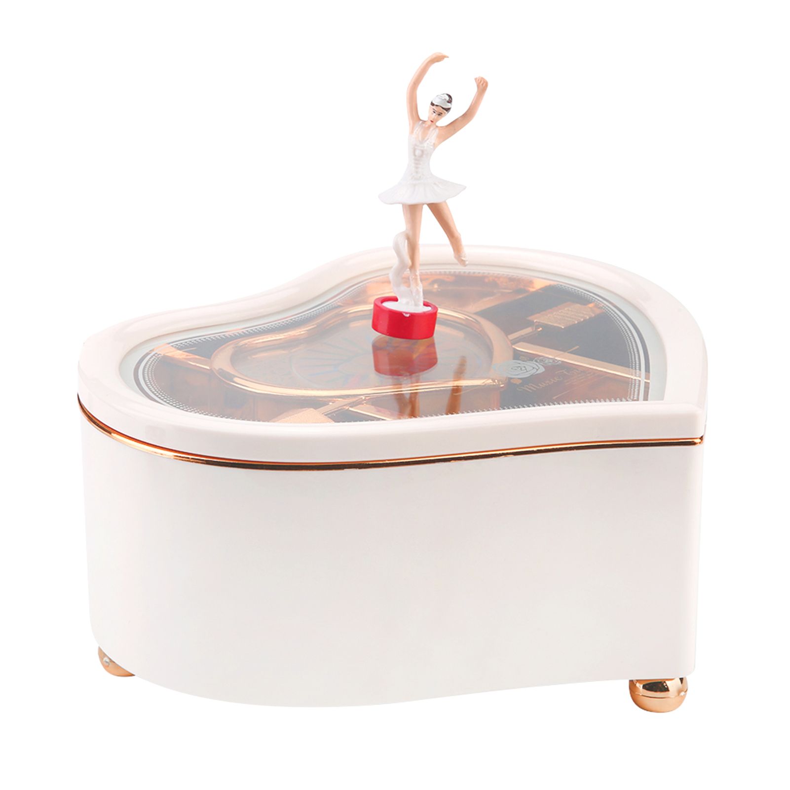 Music Box with Rotating Dancing Ballet Girl Cartoon HeartShaped Ornaments Gift