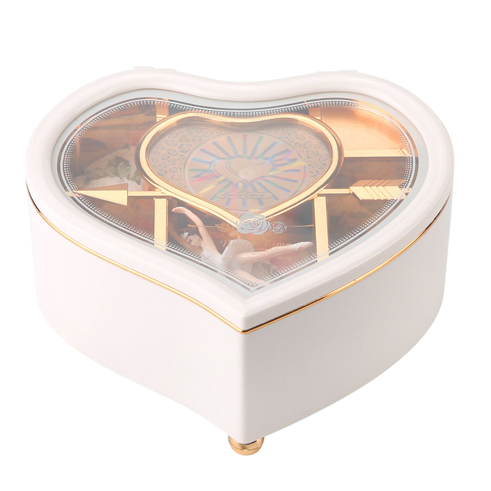 Music Box with Rotating Dancing Ballet Girl Cartoon HeartShaped Ornaments Gift view 6