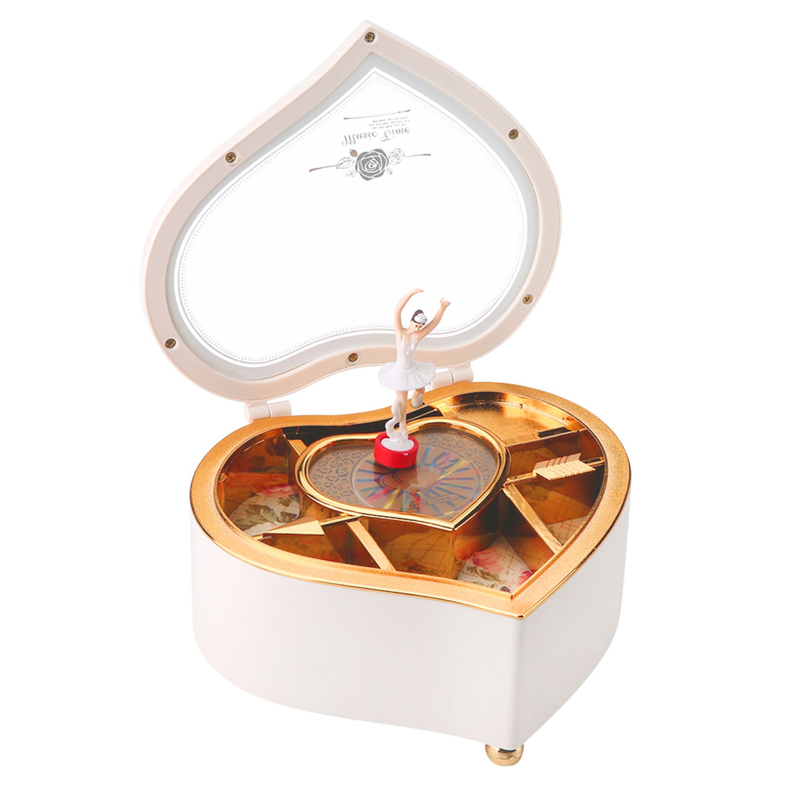 Music Box with Rotating Dancing Ballet Girl Cartoon HeartShaped Ornaments Gift view 7