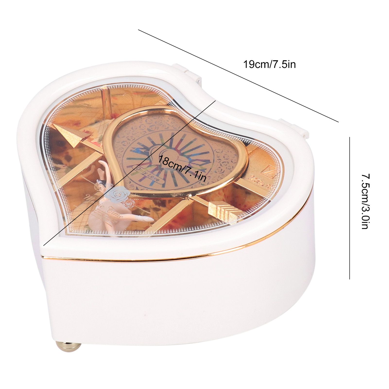 Music Box with Rotating Dancing Ballet Girl Cartoon HeartShaped Ornaments Gift view 12