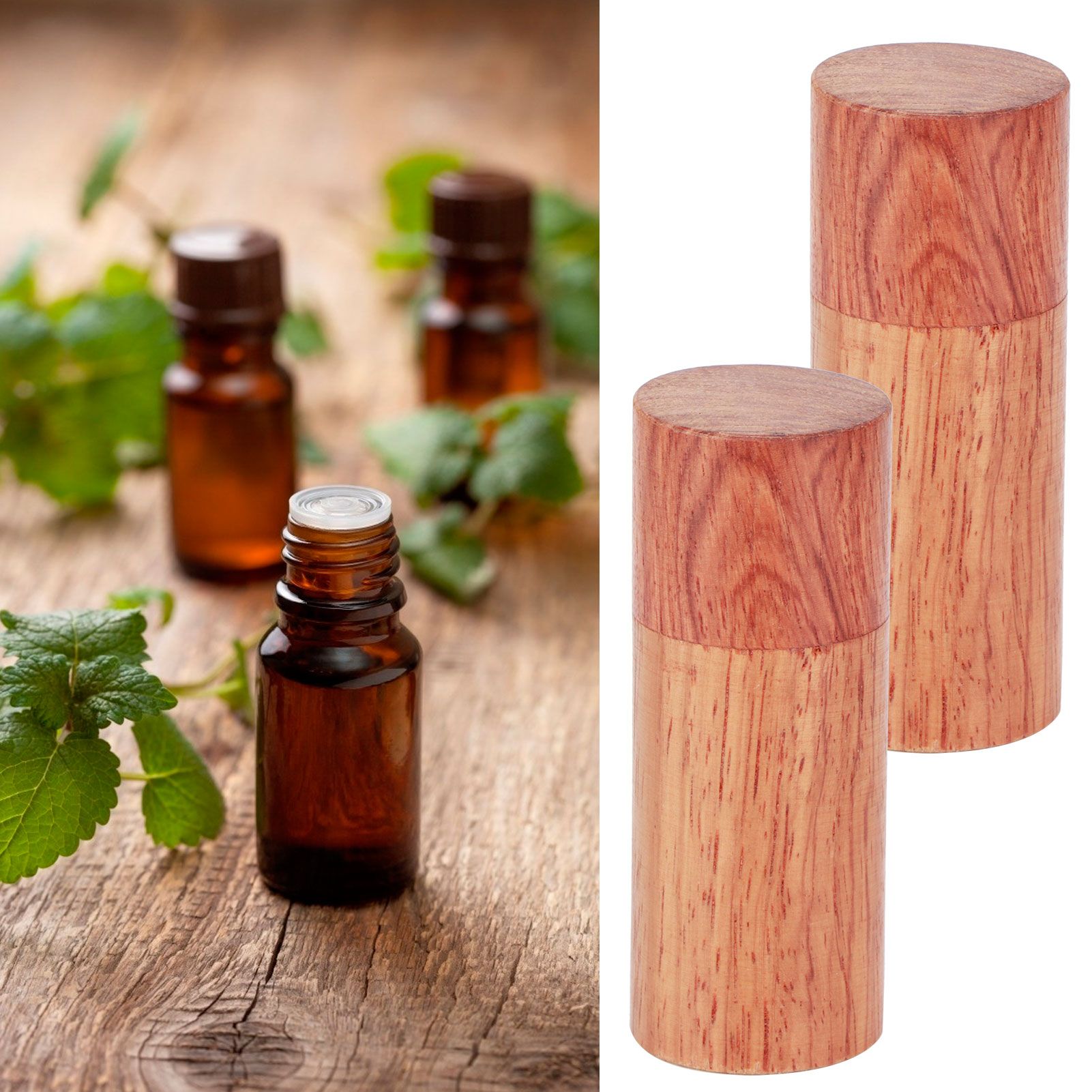 10Pcs Wooden Essential Oil Cylinder Box Storage Bottle Container Travelling view 10
