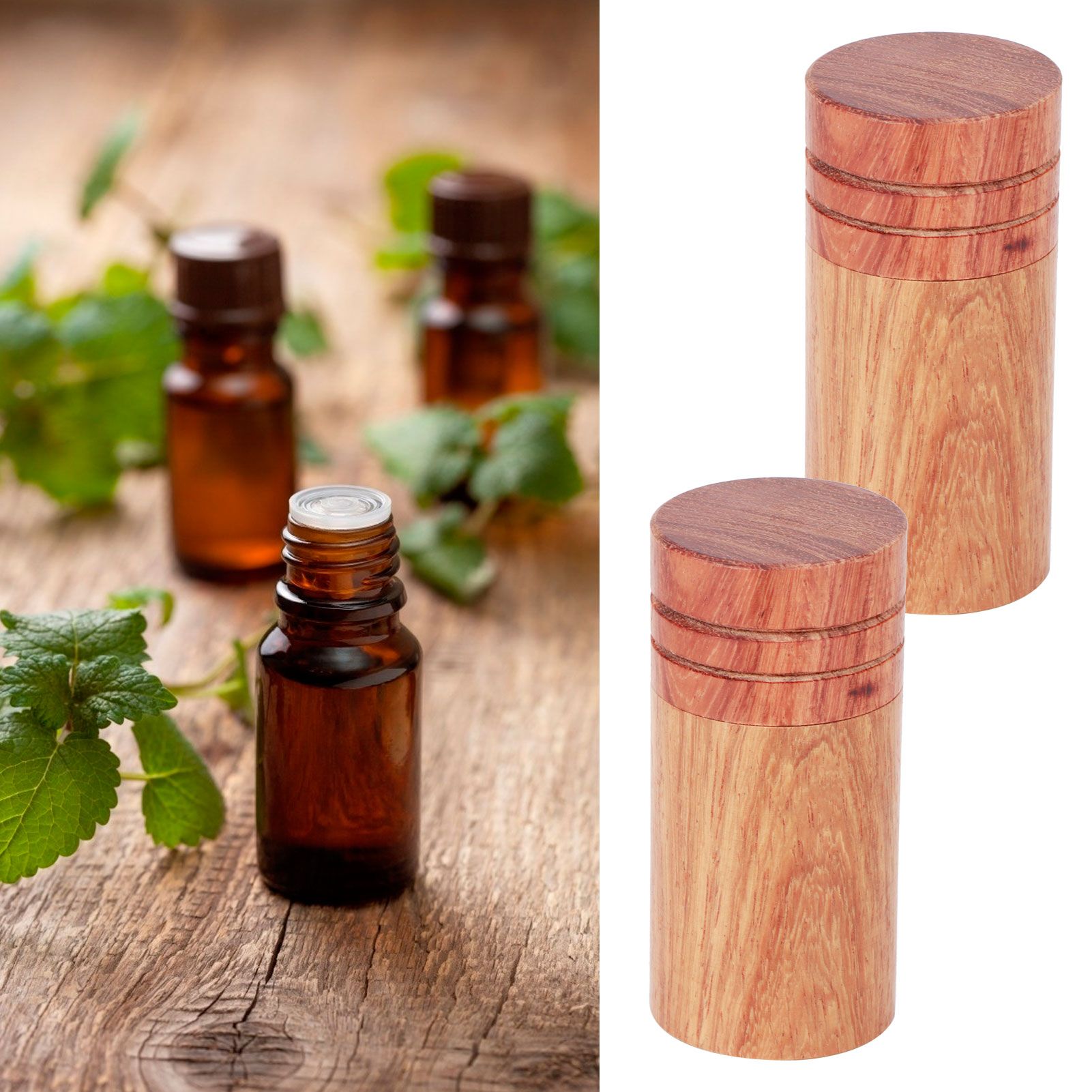 10Pcs Wooden Essential Oil Cylinder Box Storage Bottle Container Travelling view 10