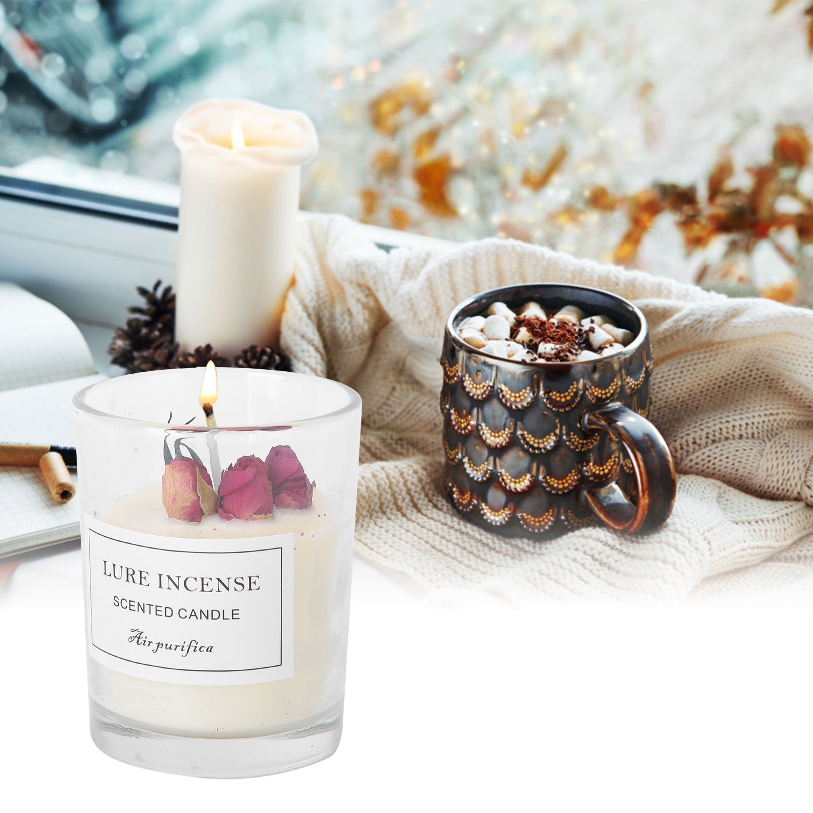 Scented Candle Glass Candle Jar Birthday Gift Home Decor Wedding Table Decoration view 10