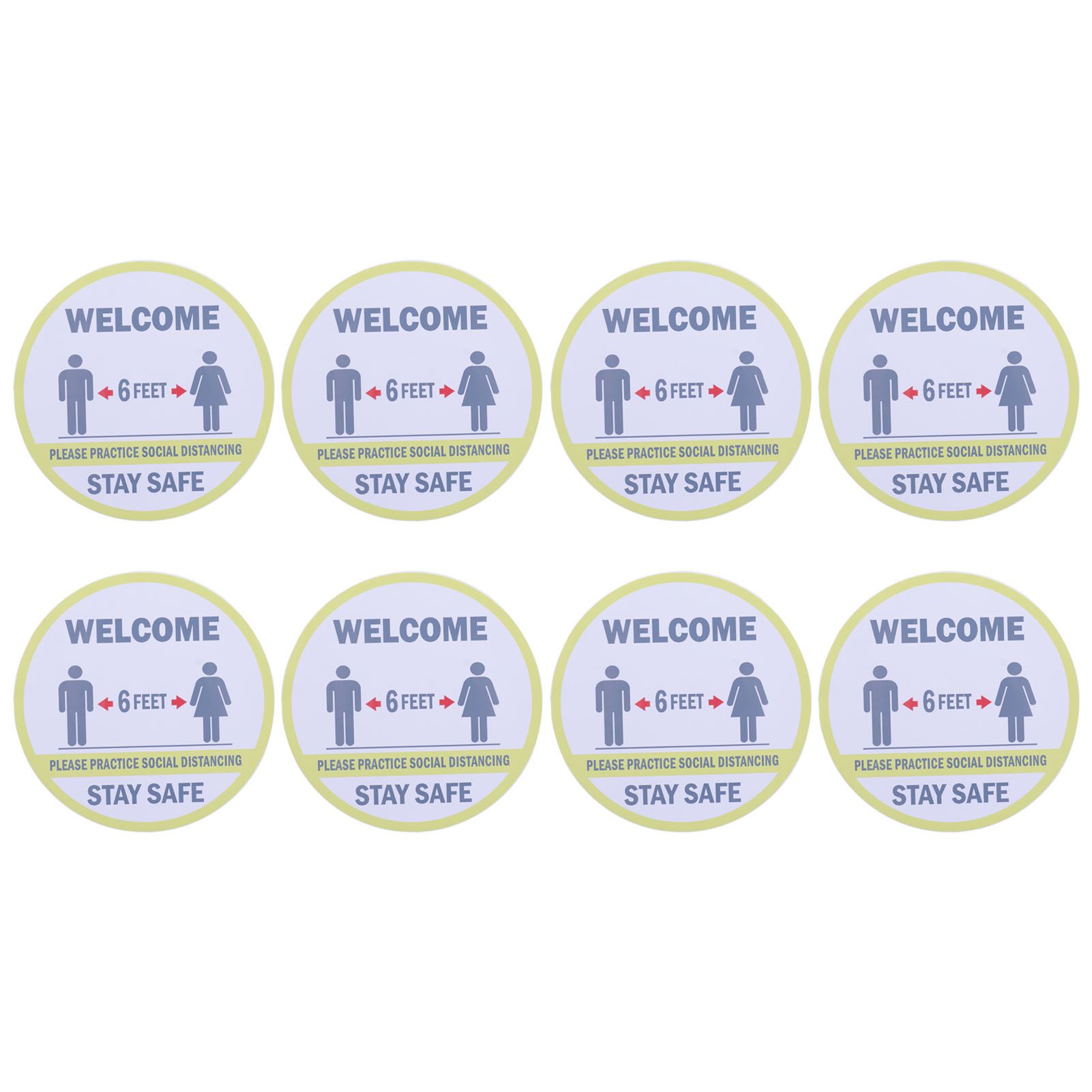 2 Sets Keep Distance Wall Sticker Shopping Mall Public Area Window Floor Wall view 2