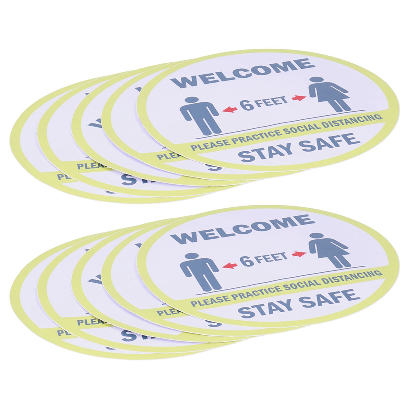 2 Sets Keep Distance Wall Sticker Shopping Mall Public Area Window Floor Wall view 5