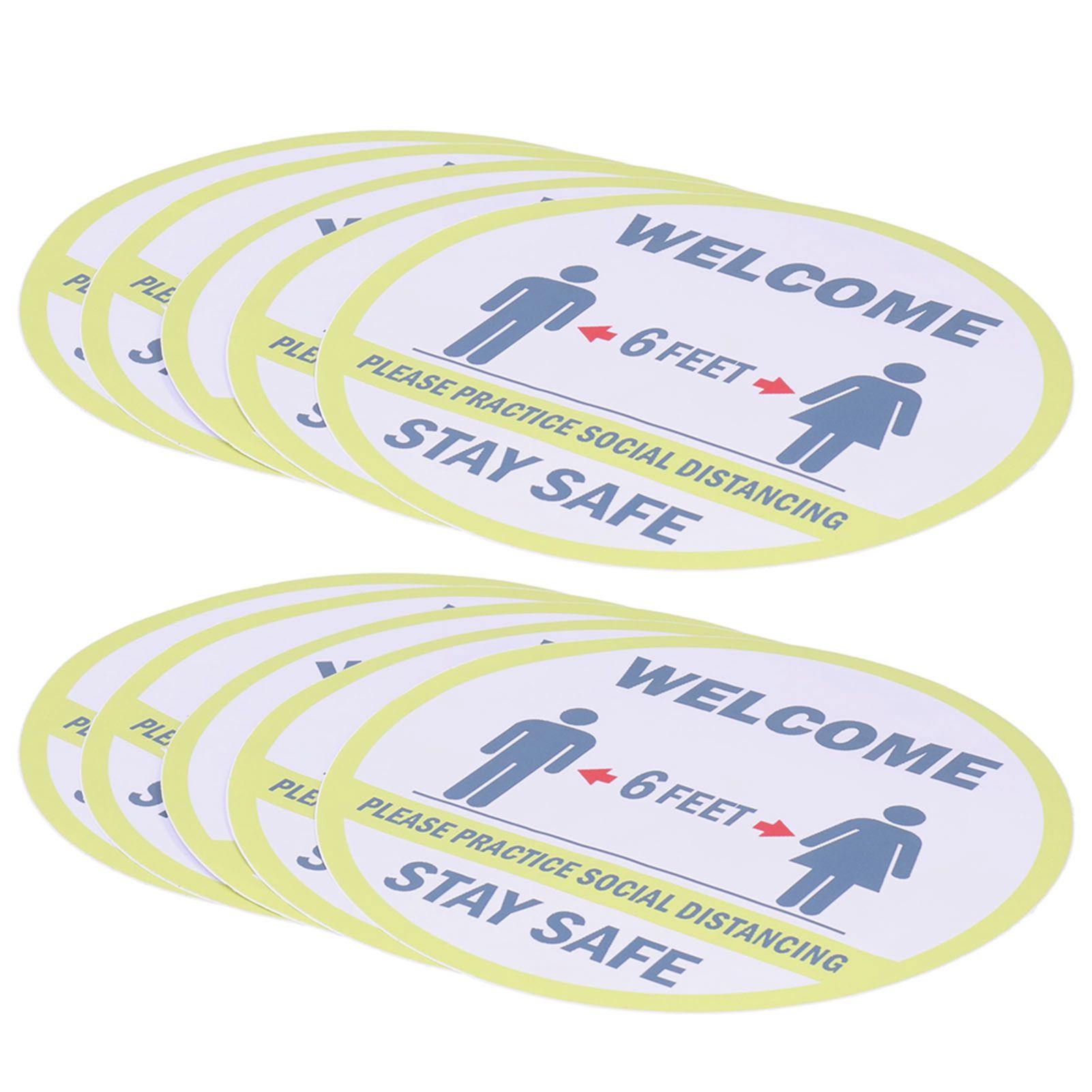 2 Sets Keep Distance Wall Sticker Shopping Mall Public Area Window Floor Wall view 6