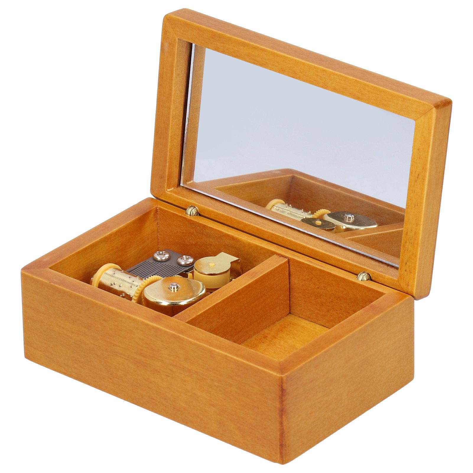 Wooden Decoration Musical Jewelry Storage Case with Mirror Desktop Music Box view 2