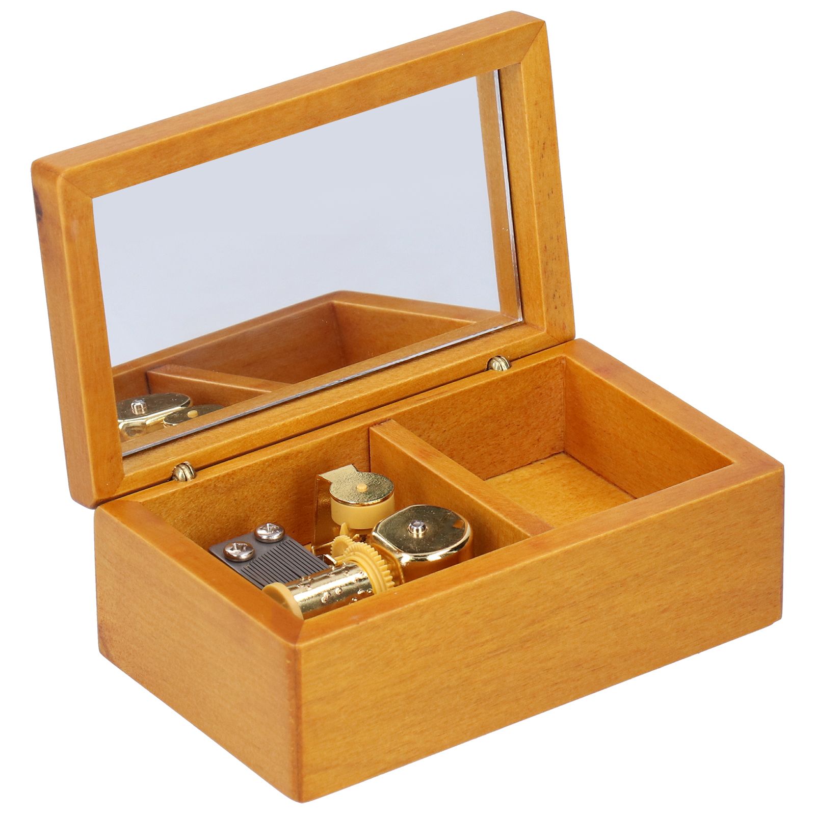 Wooden Decoration Musical Jewelry Storage Case with Mirror Desktop Music Box view 5