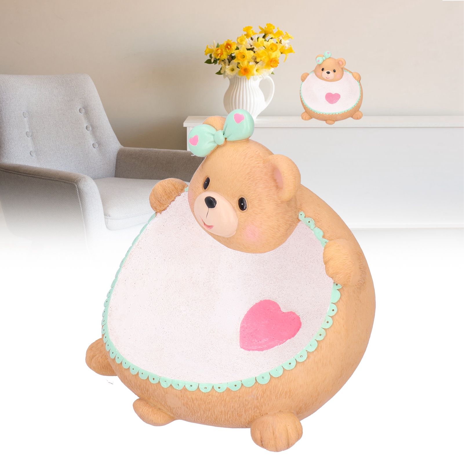 Bear Resin Ornament Statue Figurine Sculpture Table Sundries Container Key view 9