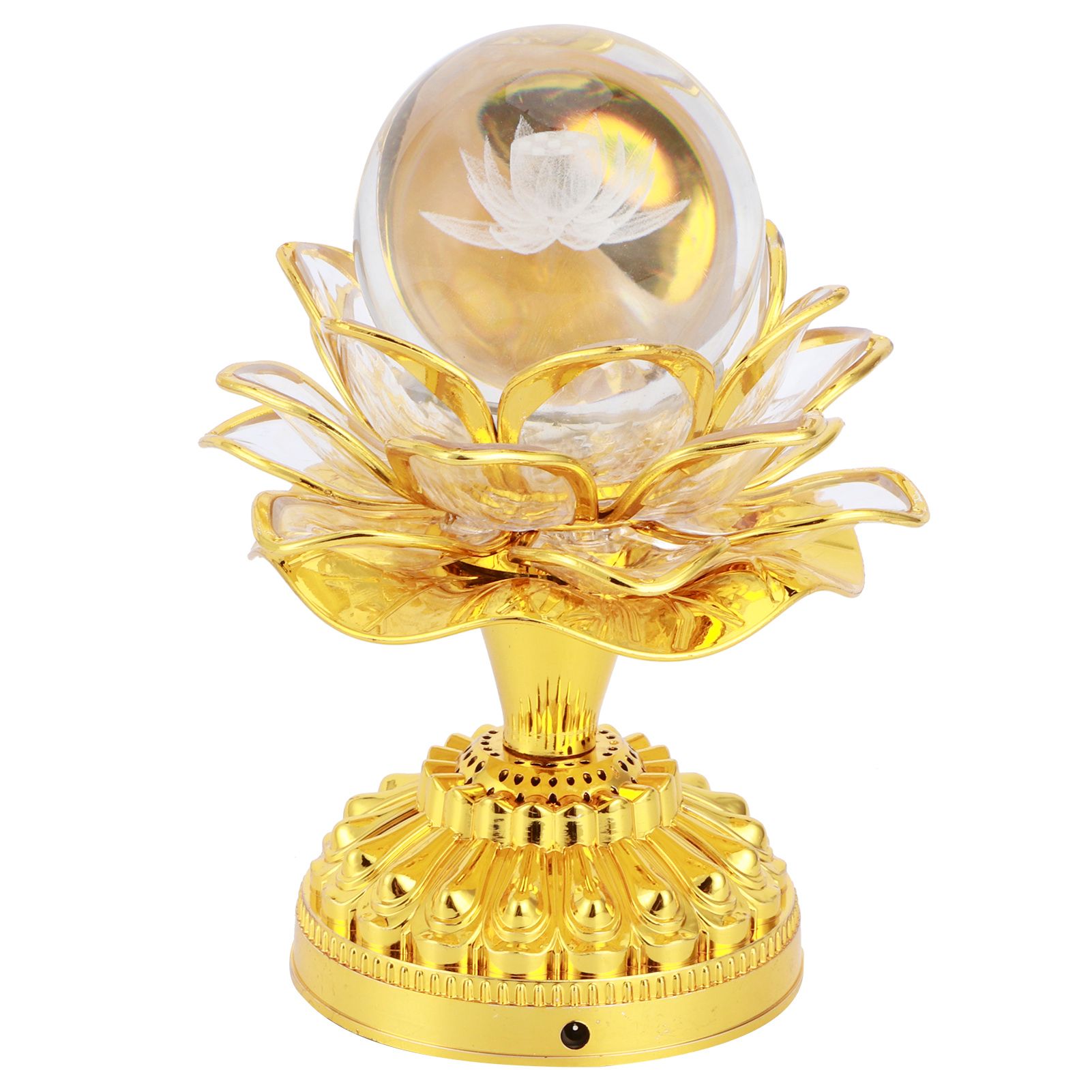 Crystal Lotus Lamp LED Colorful Bright Light for Buddhist Meditation Home — image 1