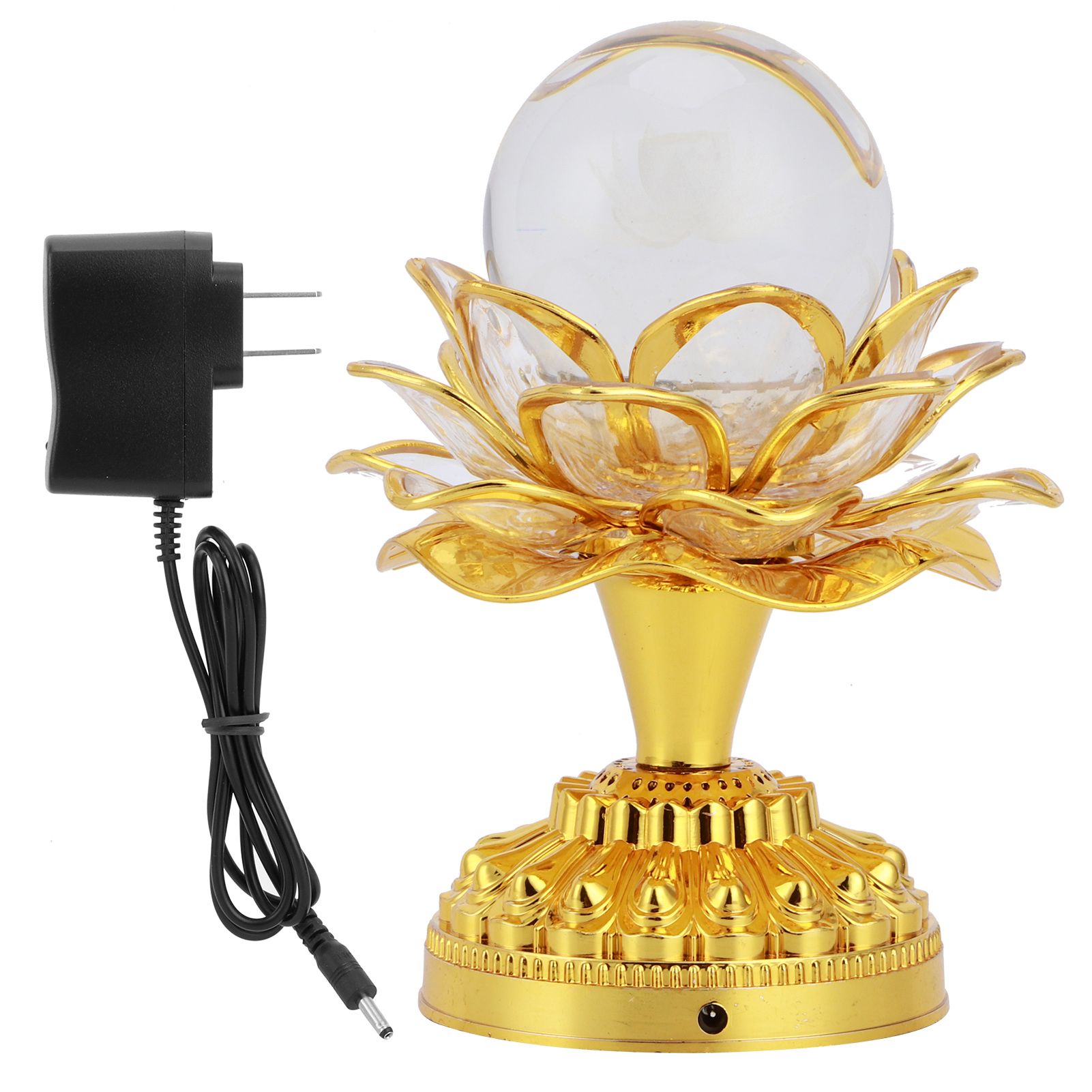 Crystal Lotus Lamp LED Colorful Bright Light for Buddhist Meditation Home view 2