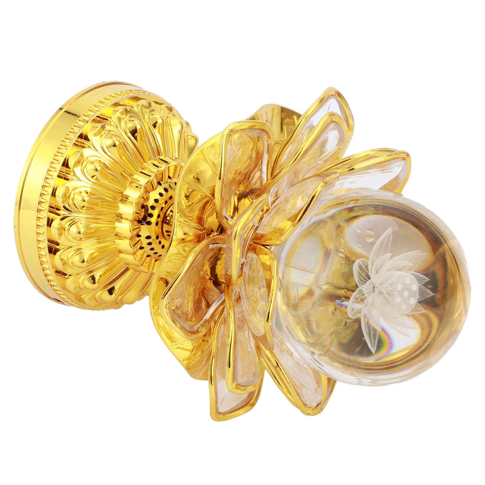 Crystal Lotus Lamp LED Colorful Bright Light for Buddhist Meditation Home view 7