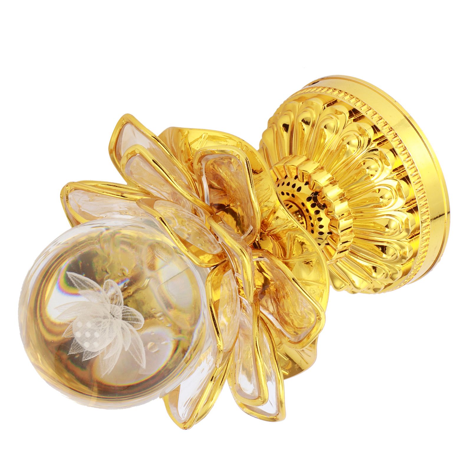 Crystal Lotus Lamp LED Colorful Bright Light for Buddhist Meditation Home view 8