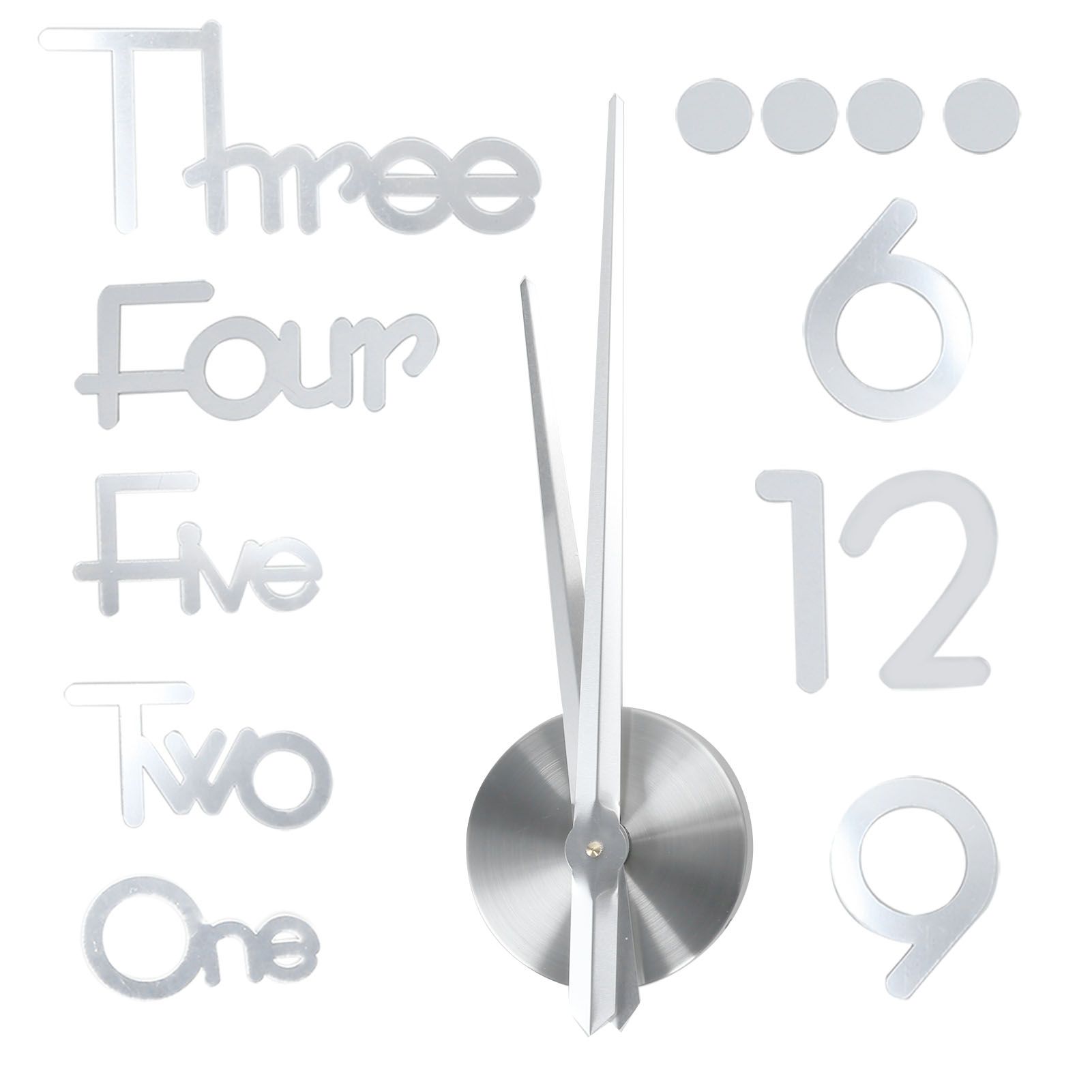 Frameless Adhesive Wall Clock DIY Mirror Surface Sticker for Home Office Room view 5