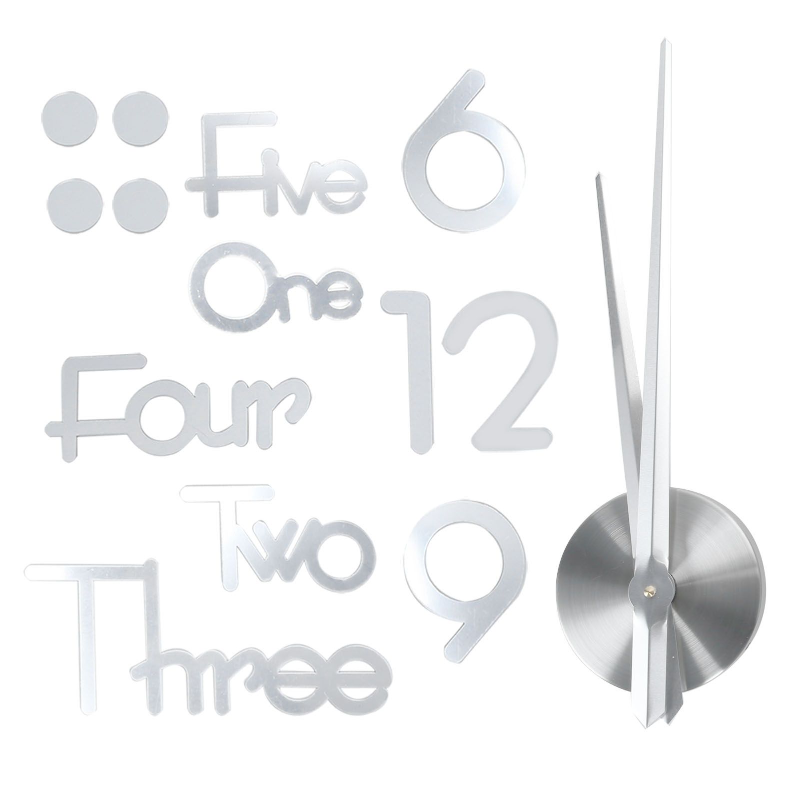 Frameless Adhesive Wall Clock DIY Mirror Surface Sticker for Home Office Room view 6