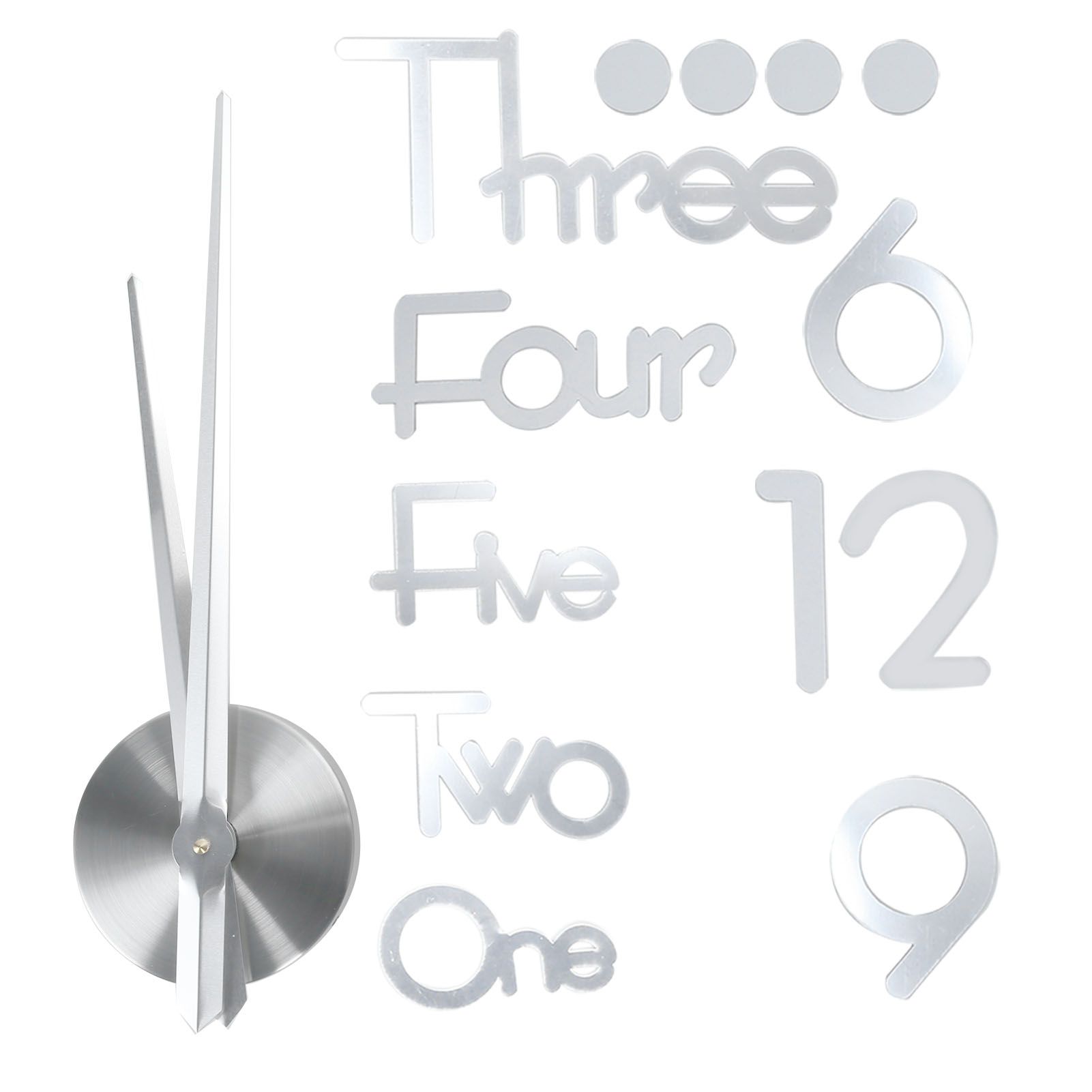 Frameless Adhesive Wall Clock DIY Mirror Surface Sticker for Home Office Room view 7