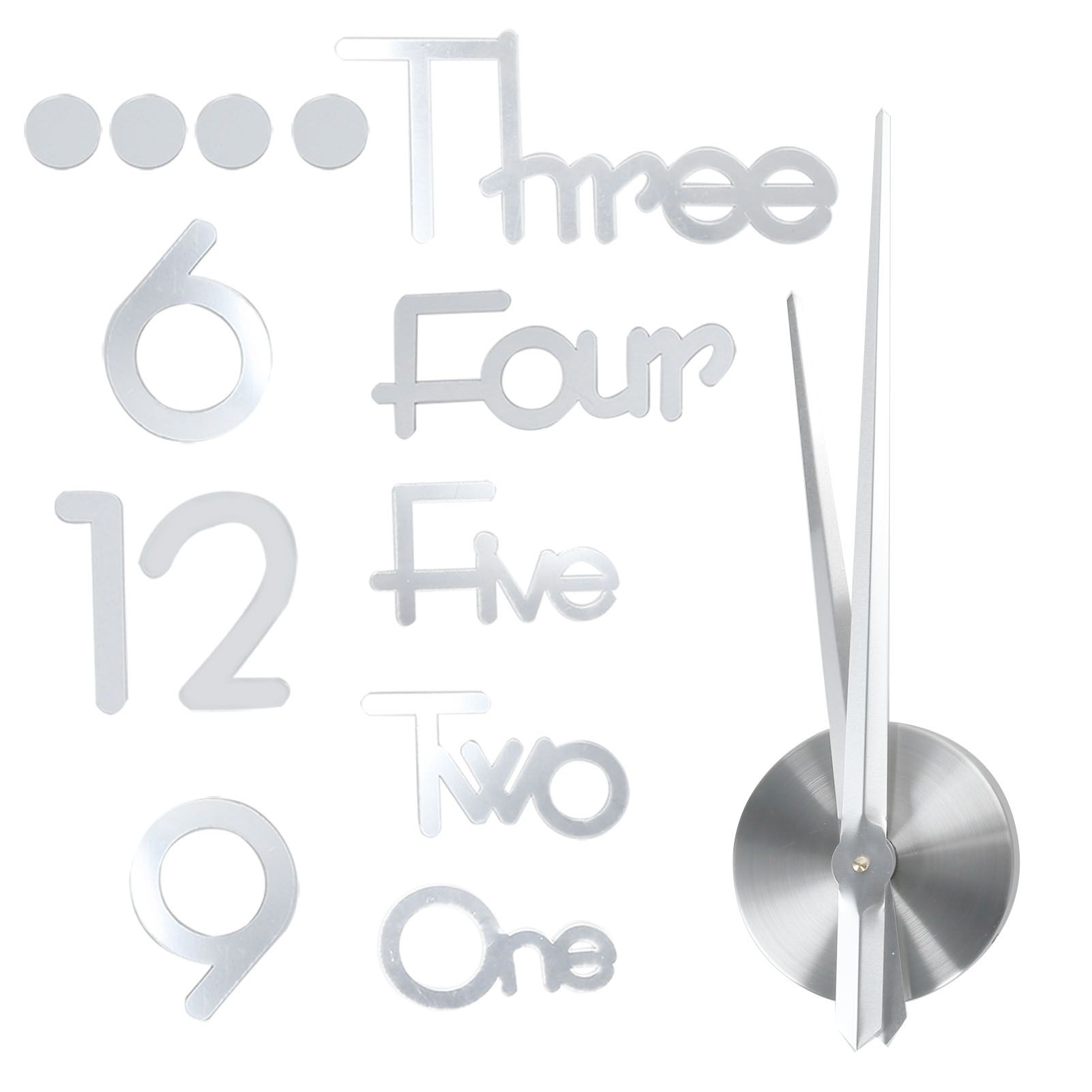 Frameless Adhesive Wall Clock DIY Mirror Surface Sticker for Home Office Room view 8